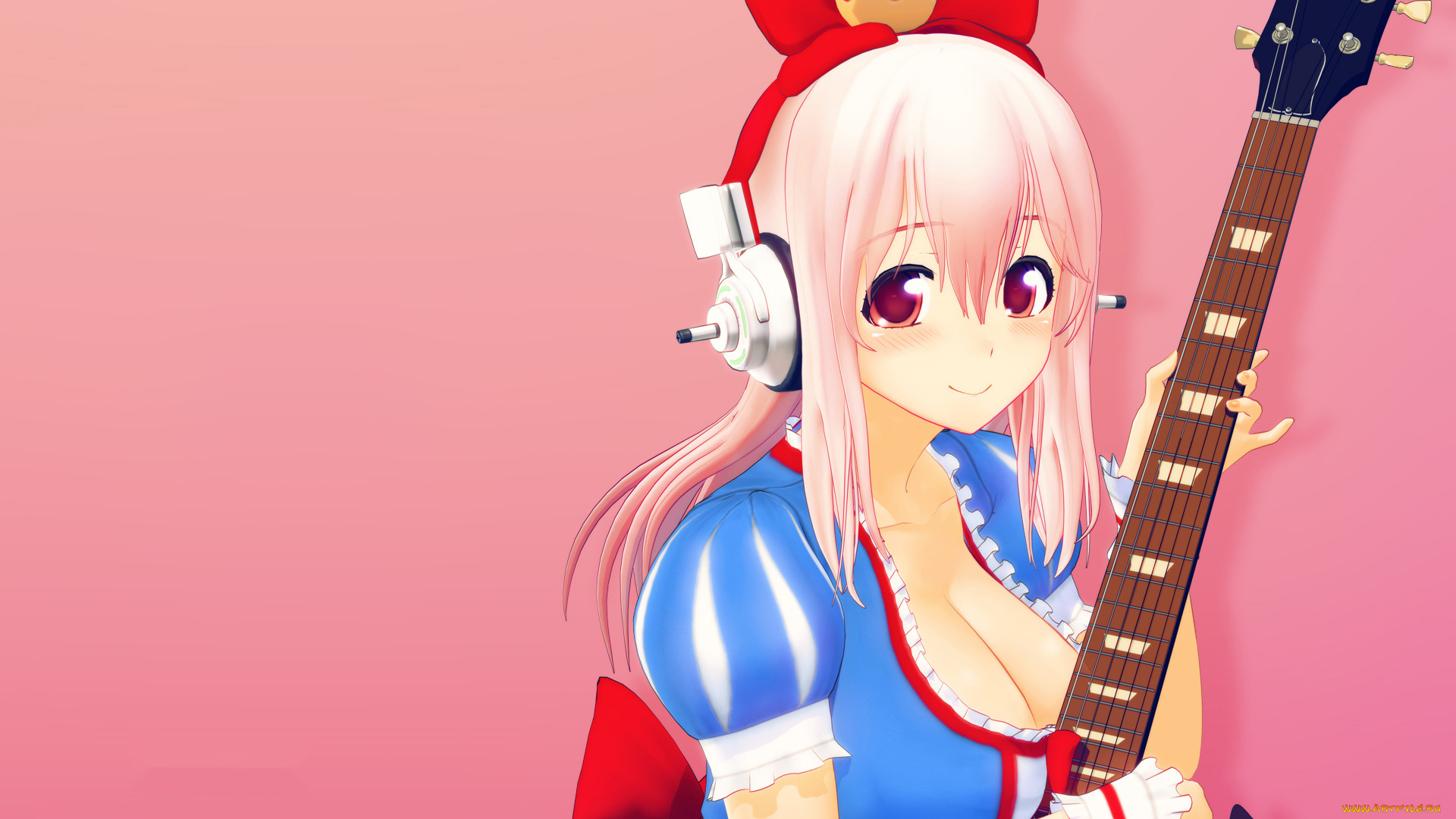 аниме, super, sonico, фон, взгляд, девушка