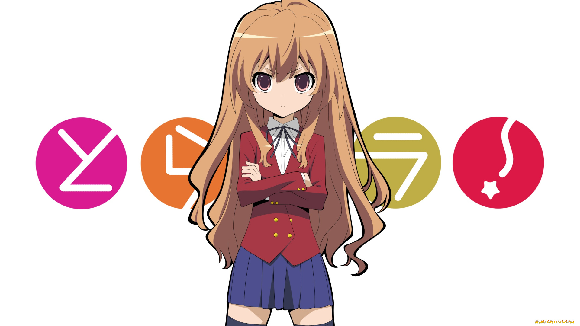 аниме, toradora, девушка, фон, взгляд