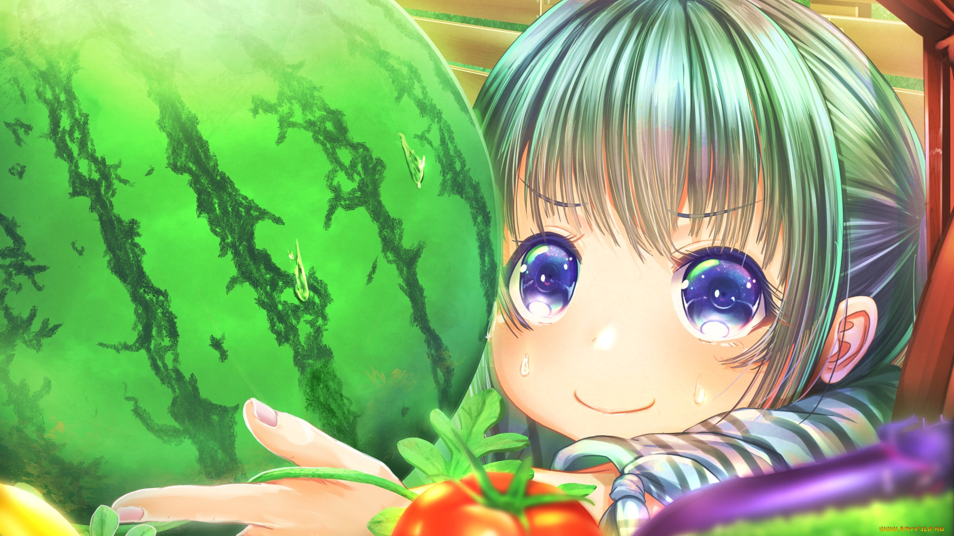 аниме, unknown, , другое, девушка, фон, взгляд