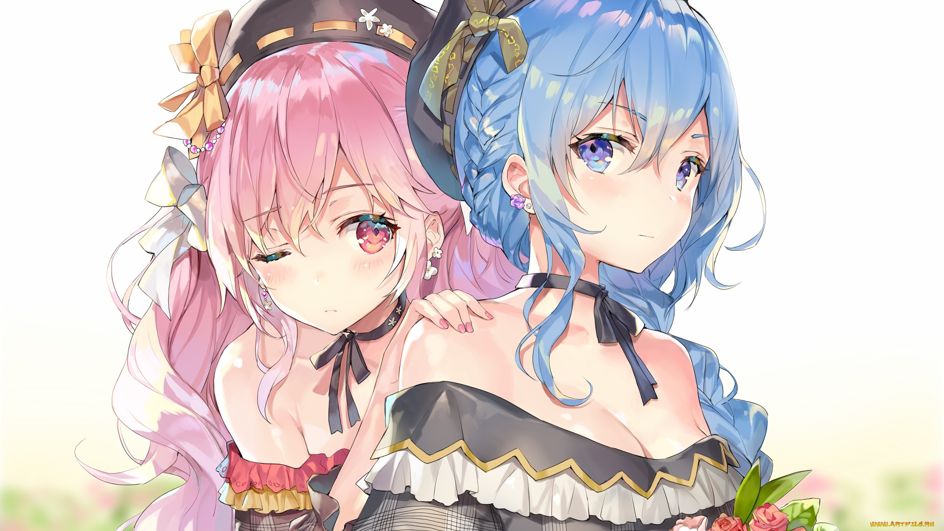 аниме, unknown, , другое, девушки, фон, взгляд