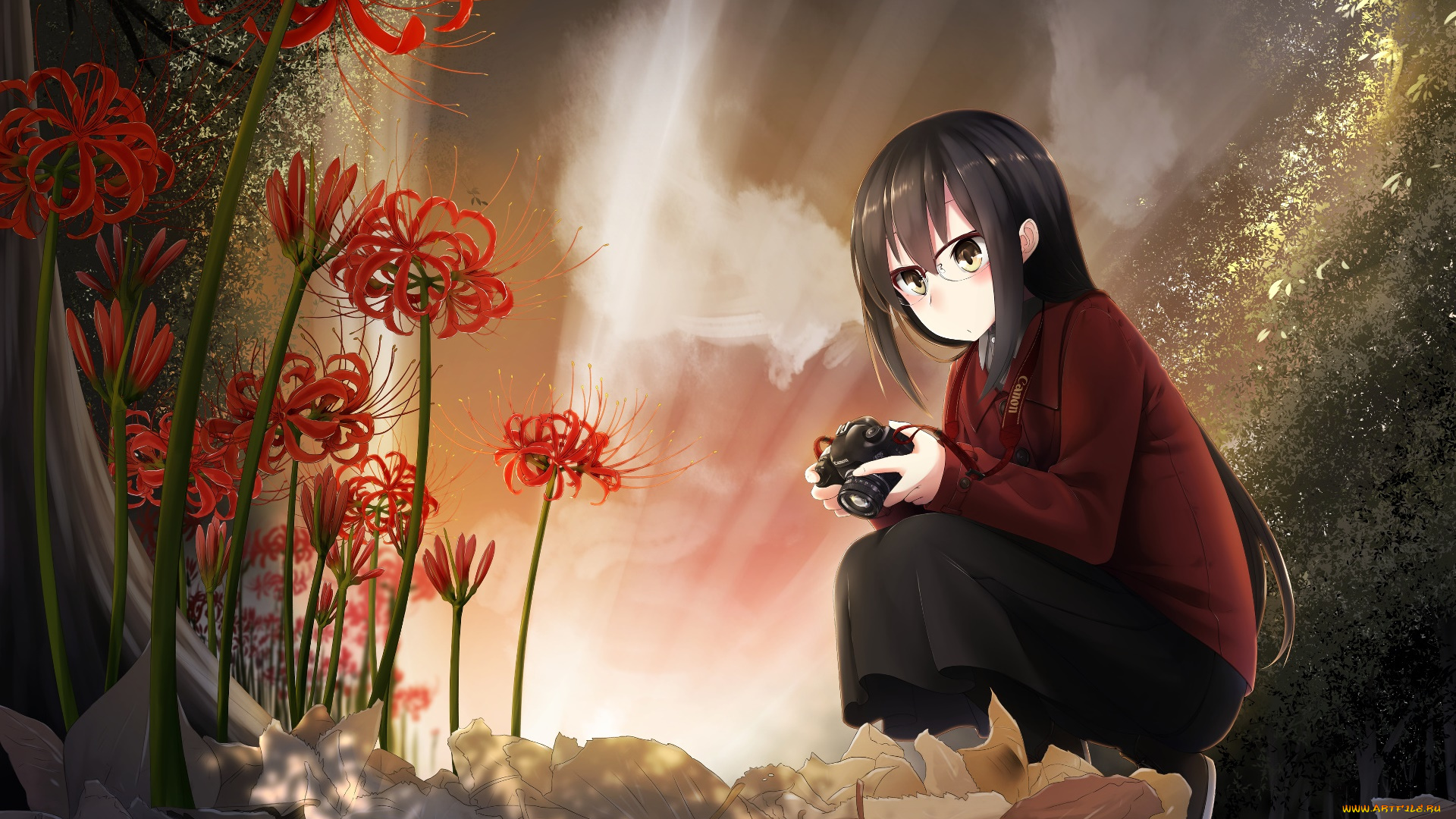 аниме, unknown, , другое, фон, взгляд, девушка