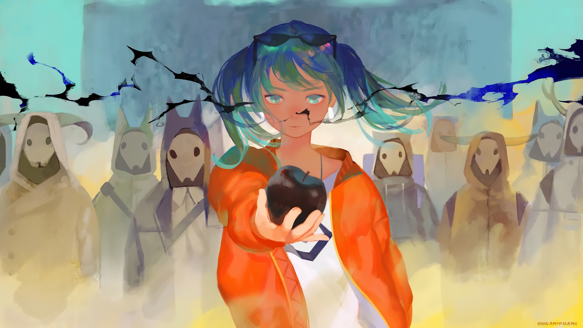 аниме, vocaloid, девушка