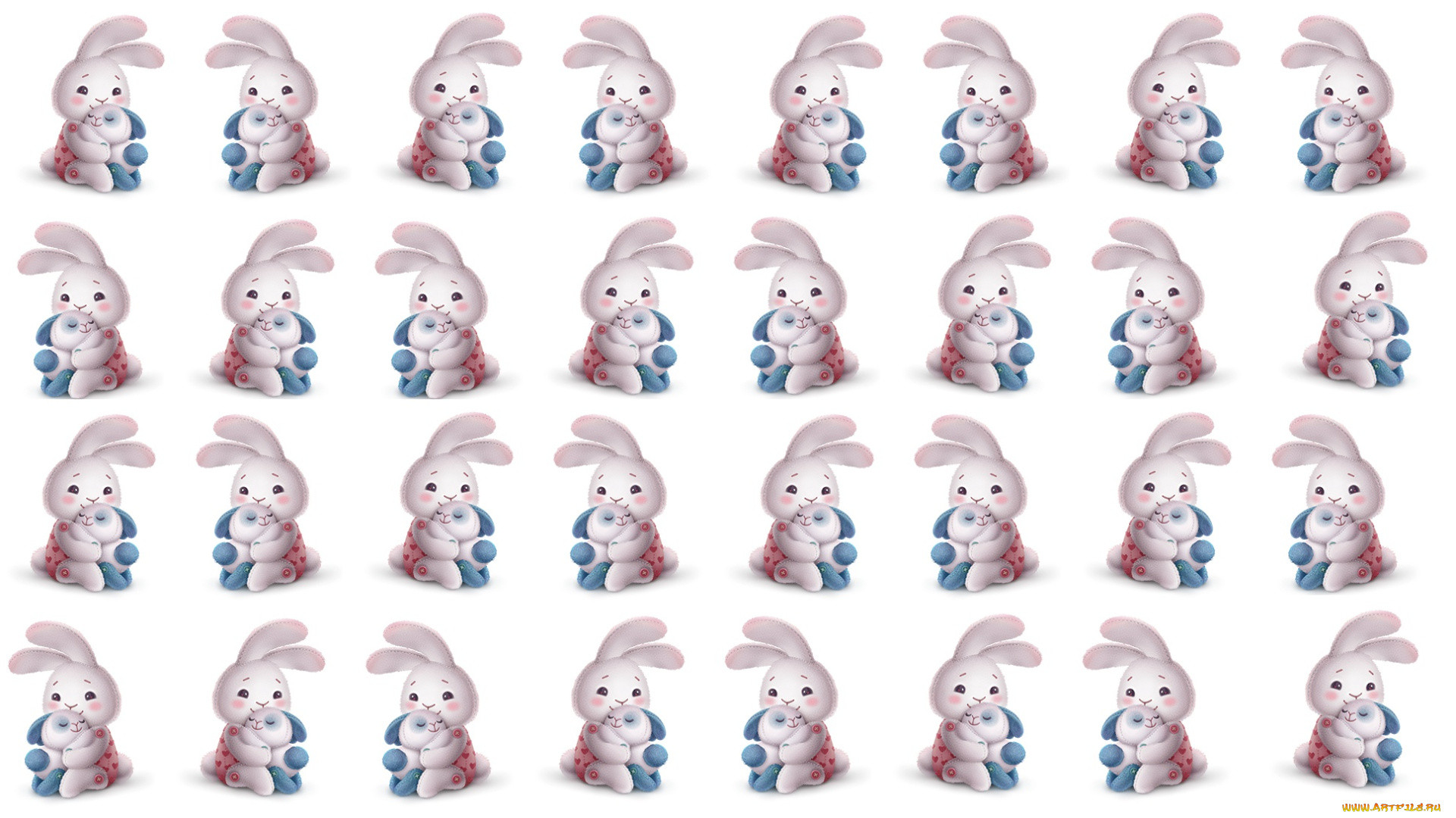 векторная, графика, животные, , animals, кролики