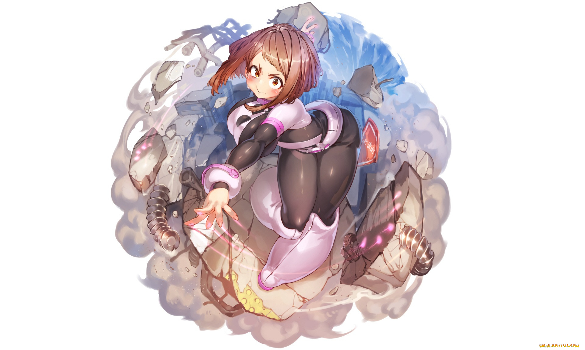 аниме, boku, no, hero, academia, uraraka, ochako