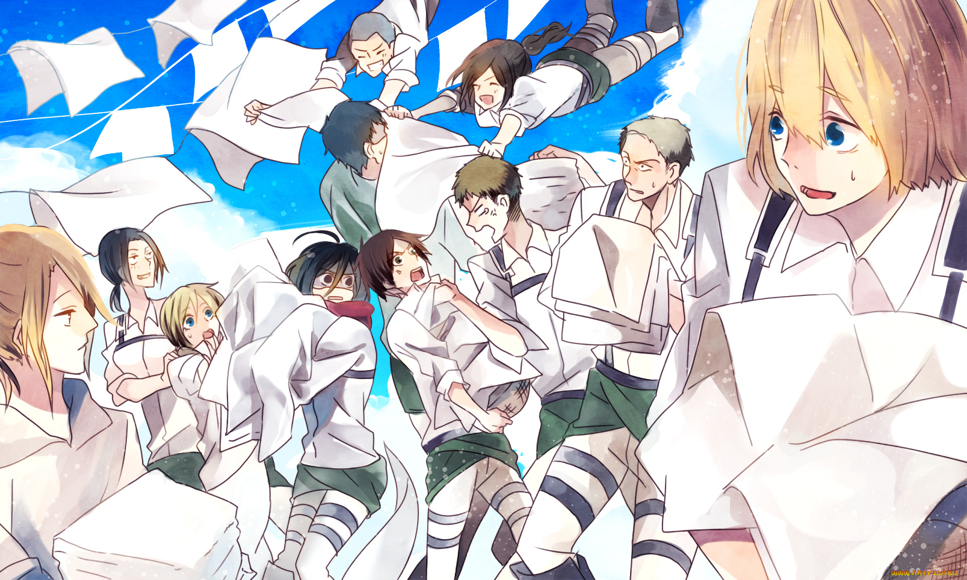 аниме, shingeki, no, kyojin, атака, титанов