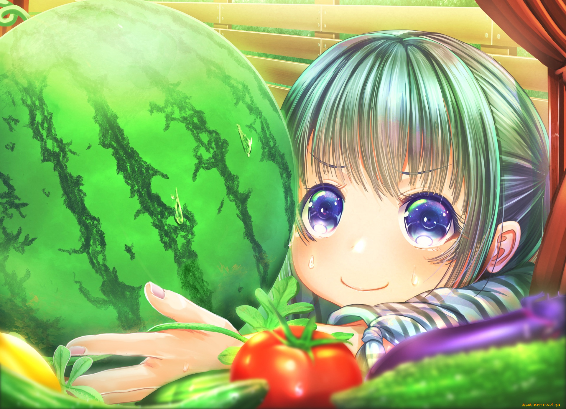 аниме, unknown, , другое, девушка, фон, взгляд