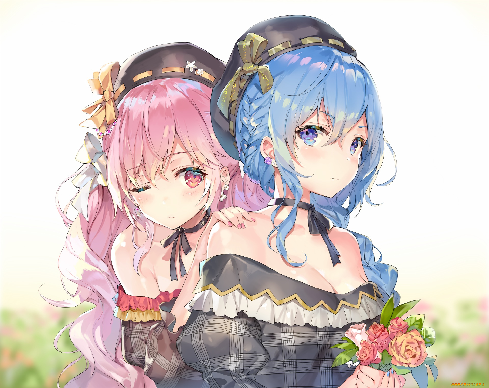 аниме, unknown, , другое, девушки, фон, взгляд