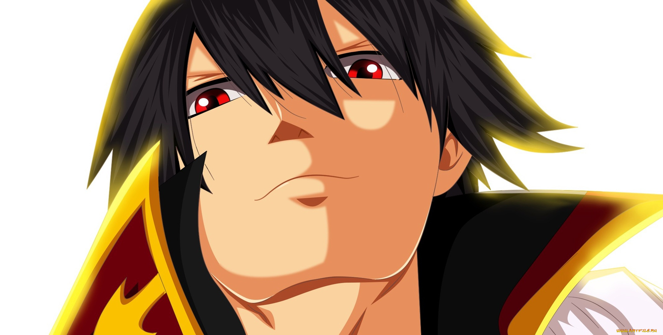 аниме, fairy, tail, face, man, by, laxus, dreyards, red, eyes, zeref, mahou, oni, asiatic, powerful, oriental, fairy, tail, japanese, manga, asian, evil