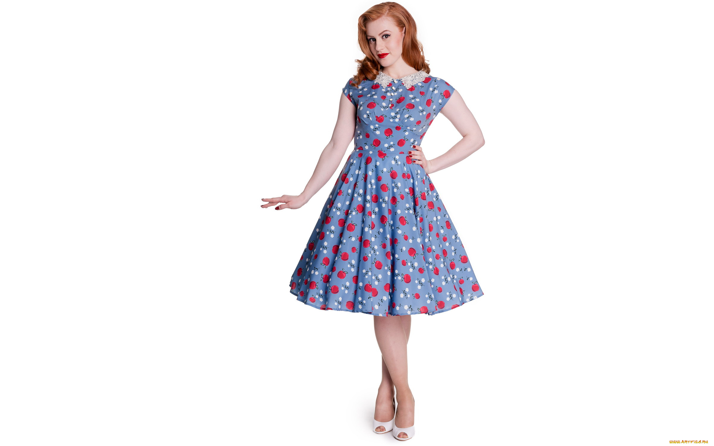 девушки, -unsort, , рыжеволосые, и, другие, ретро, рыжая, платье