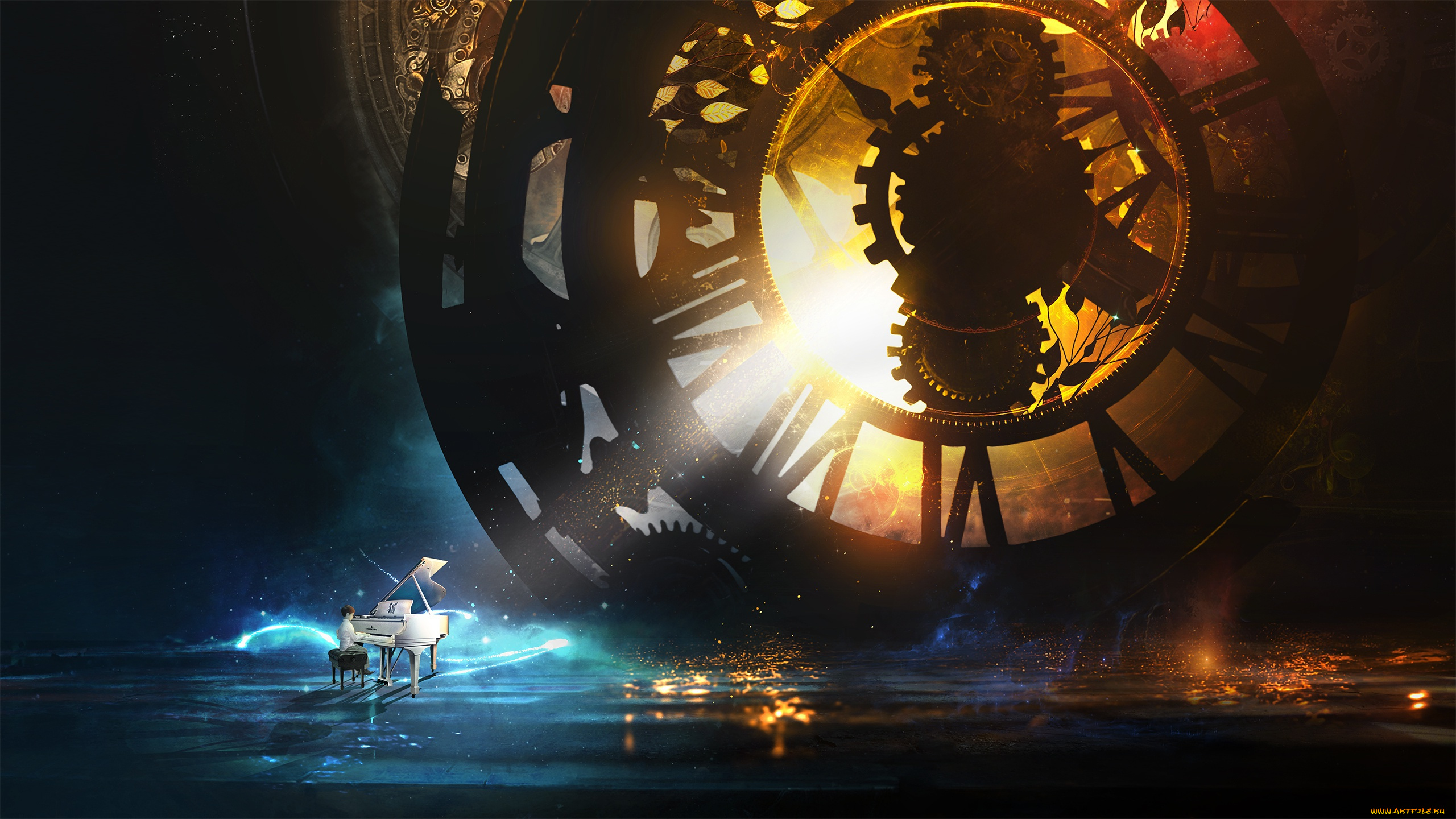 фэнтези, иные, миры, , иные, времена, часовой, механизм, арт, рояль, мальчик, настроение, фантазия