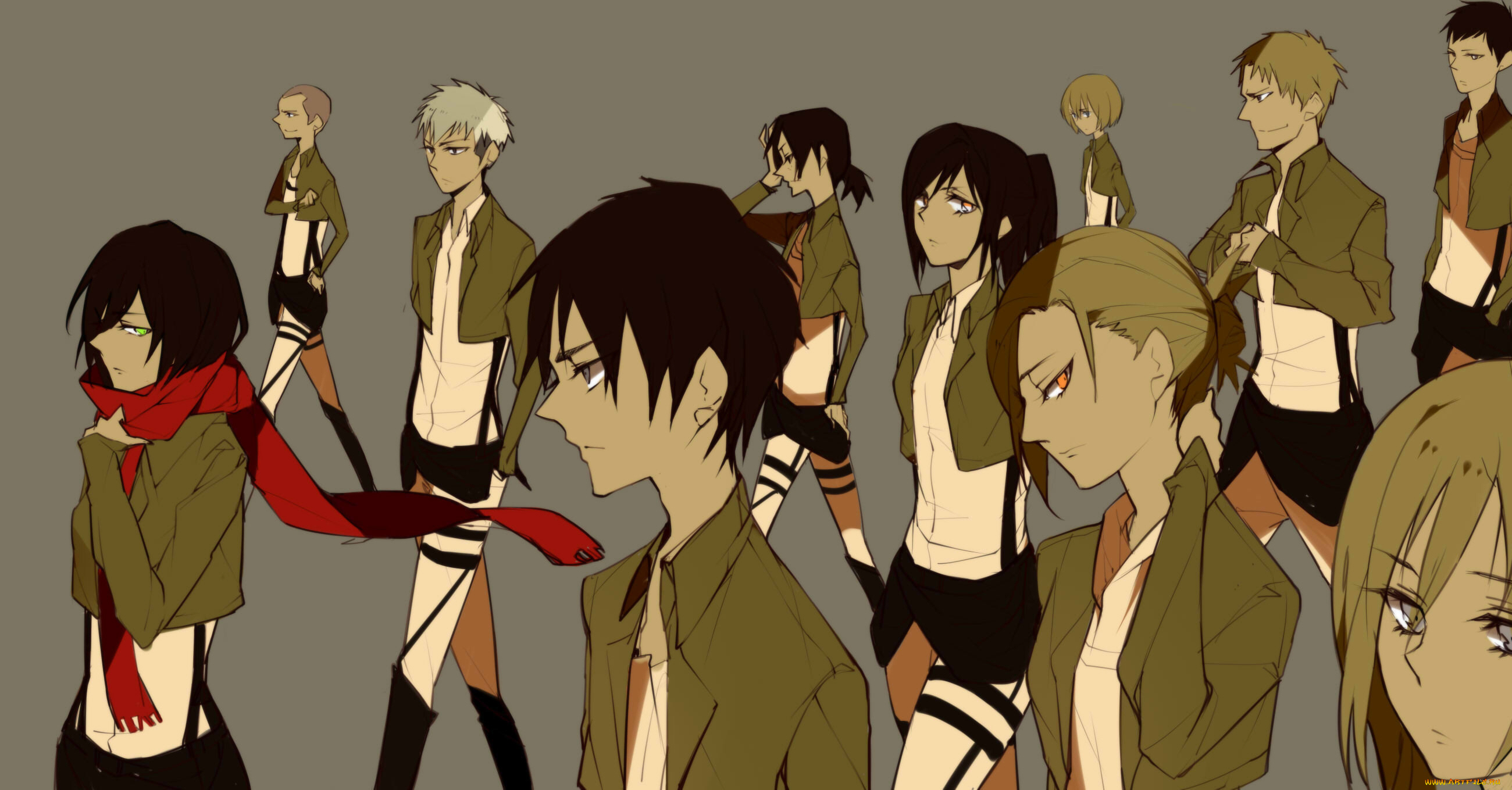 аниме, shingeki, no, kyojin, атака, титанов