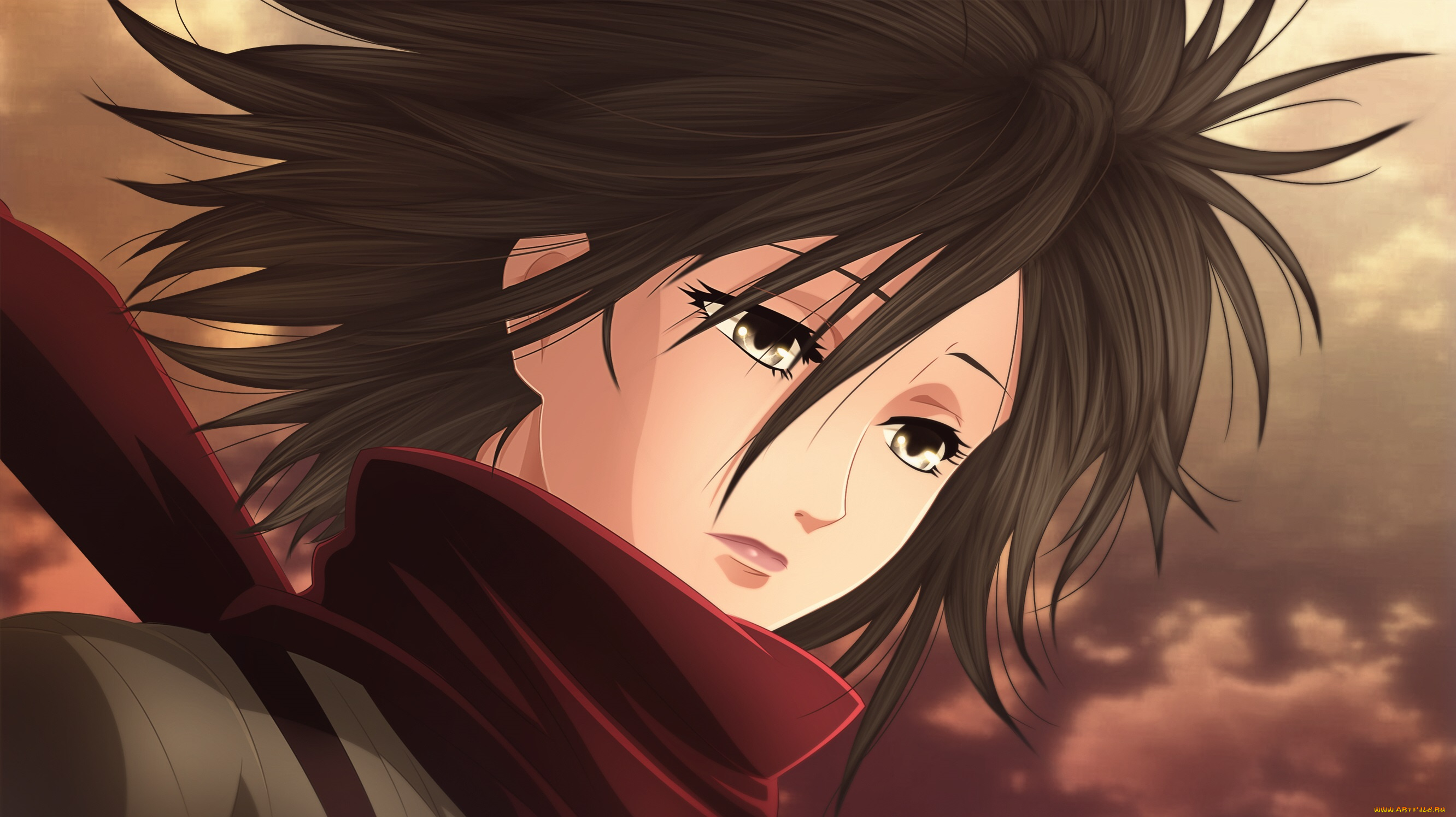 аниме, shingeki, no, kyojin, микаса