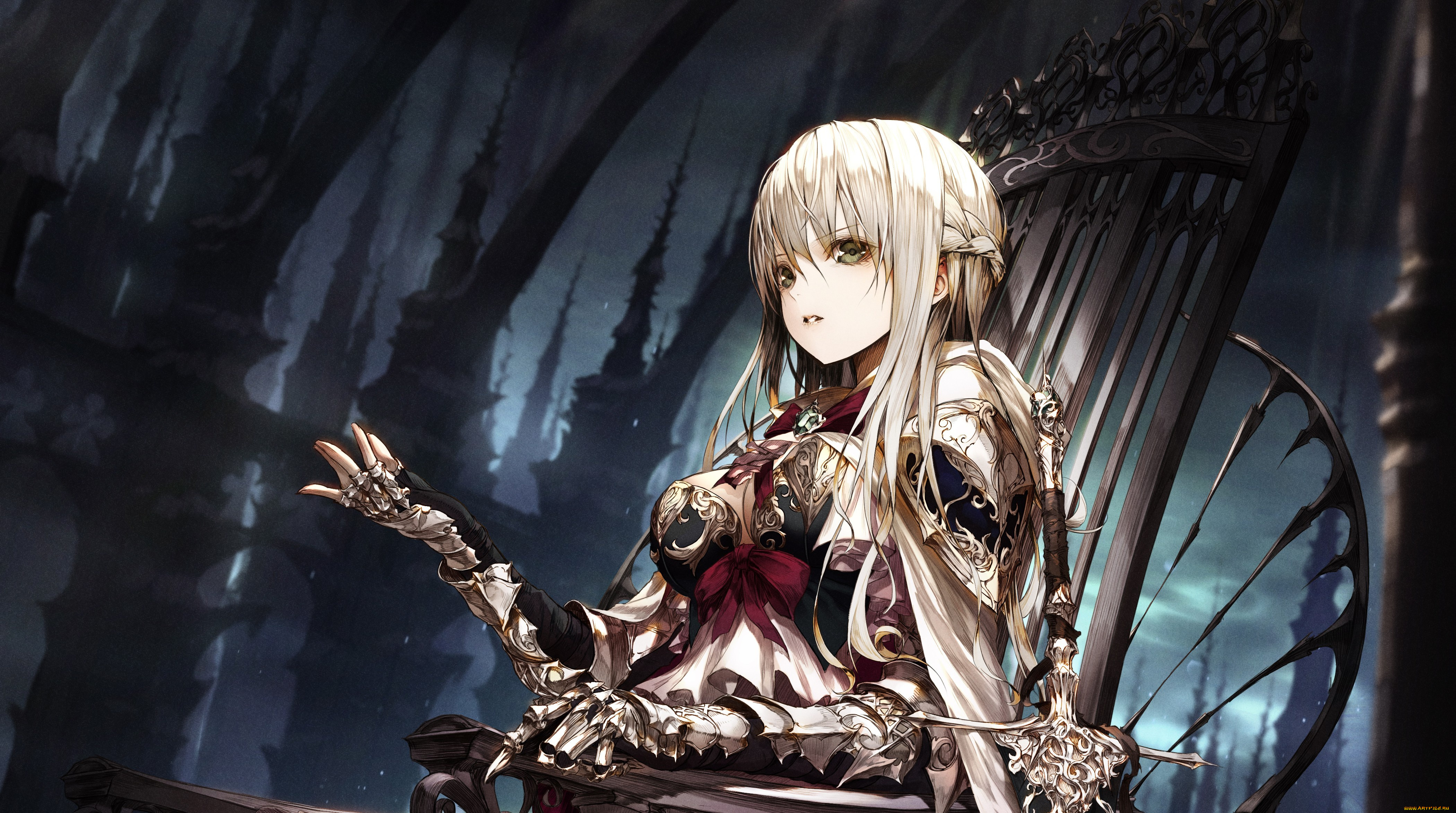 аниме, оружие, , техника, , технологии, girl, sword, armor, anime, ken, blade, warrior, japanese, guardian