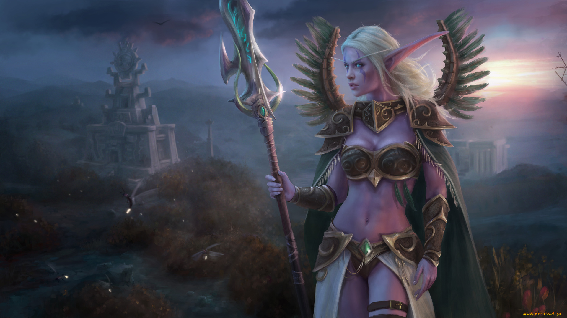 видео, игры, world, of, warcraft, девушка, униформа, фон