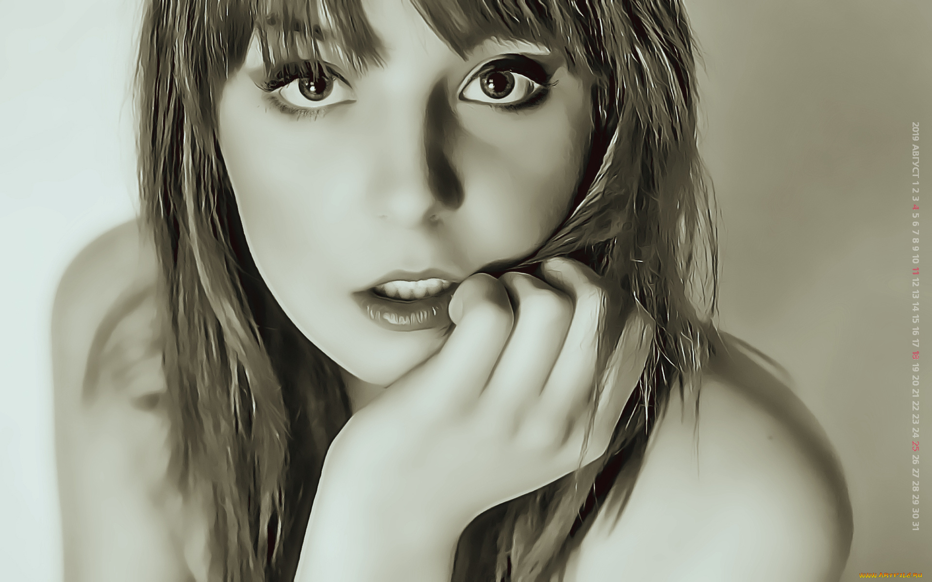 календари, компьютерный, дизайн, 2019, calendar, взгляд, девушка, лицо, женщина