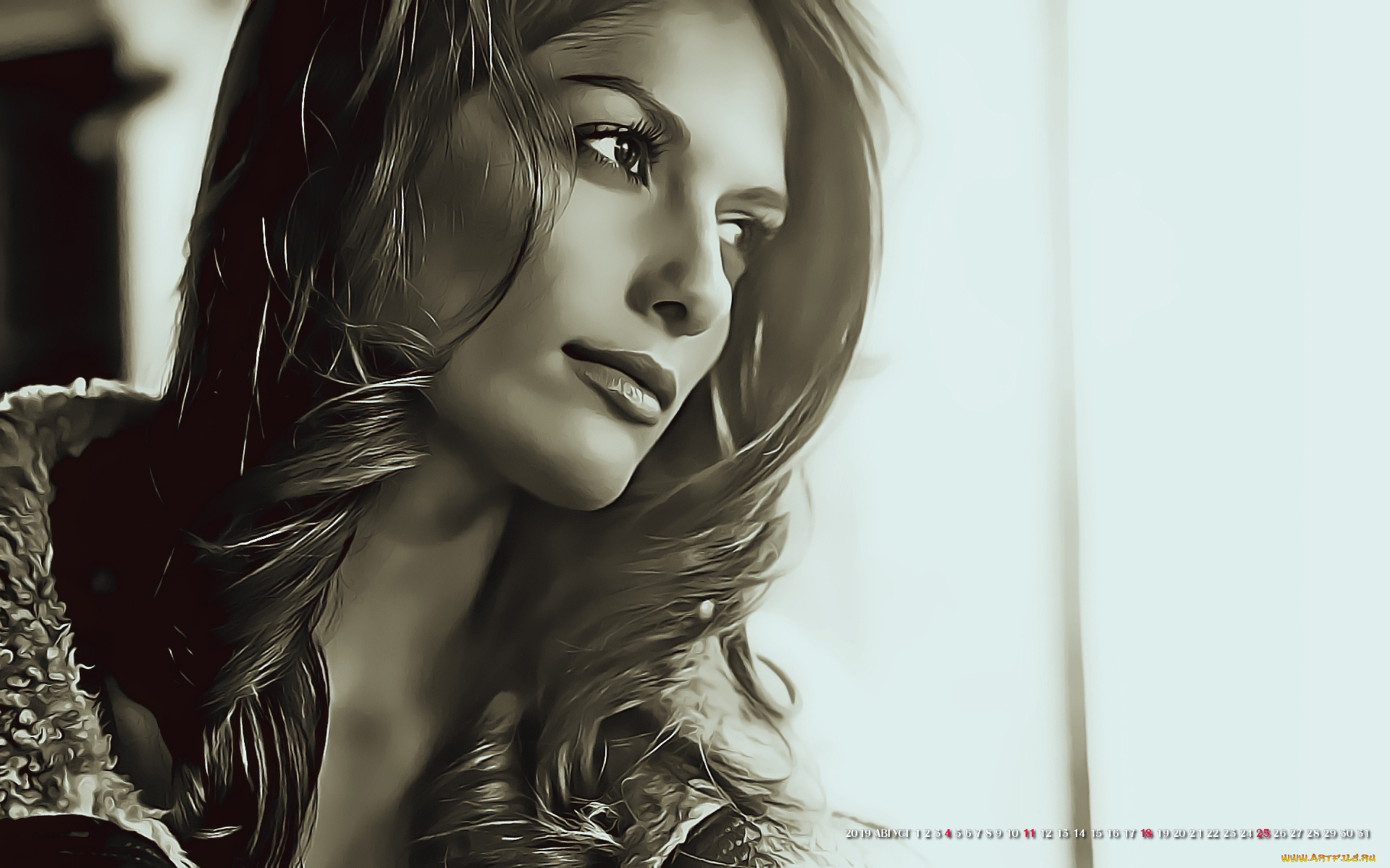 календари, компьютерный, дизайн, calendar, женщина, лицо, 2019, профиль, девушка