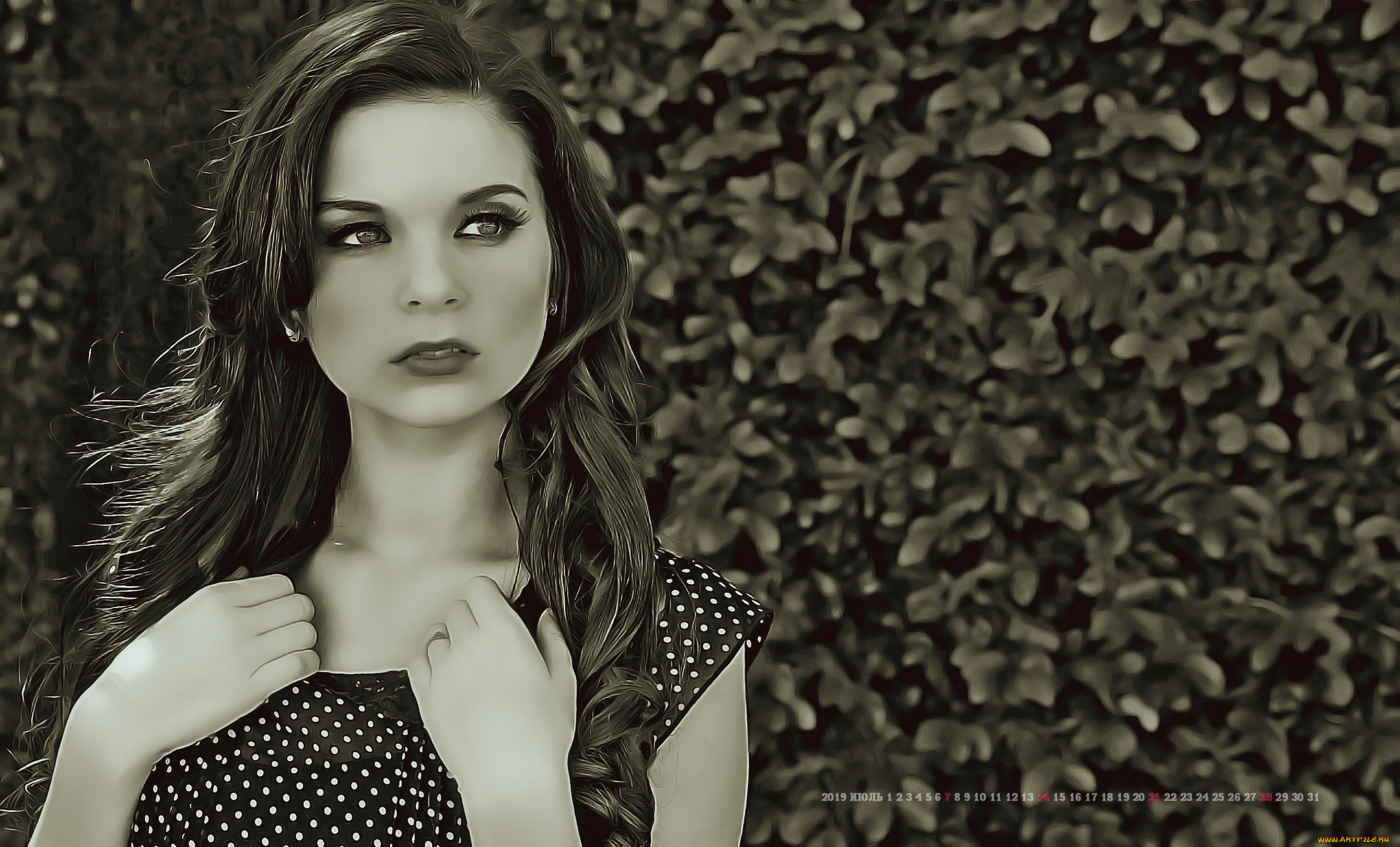 календари, компьютерный, дизайн, 2019, растение, листья, calendar, девушка, женщина