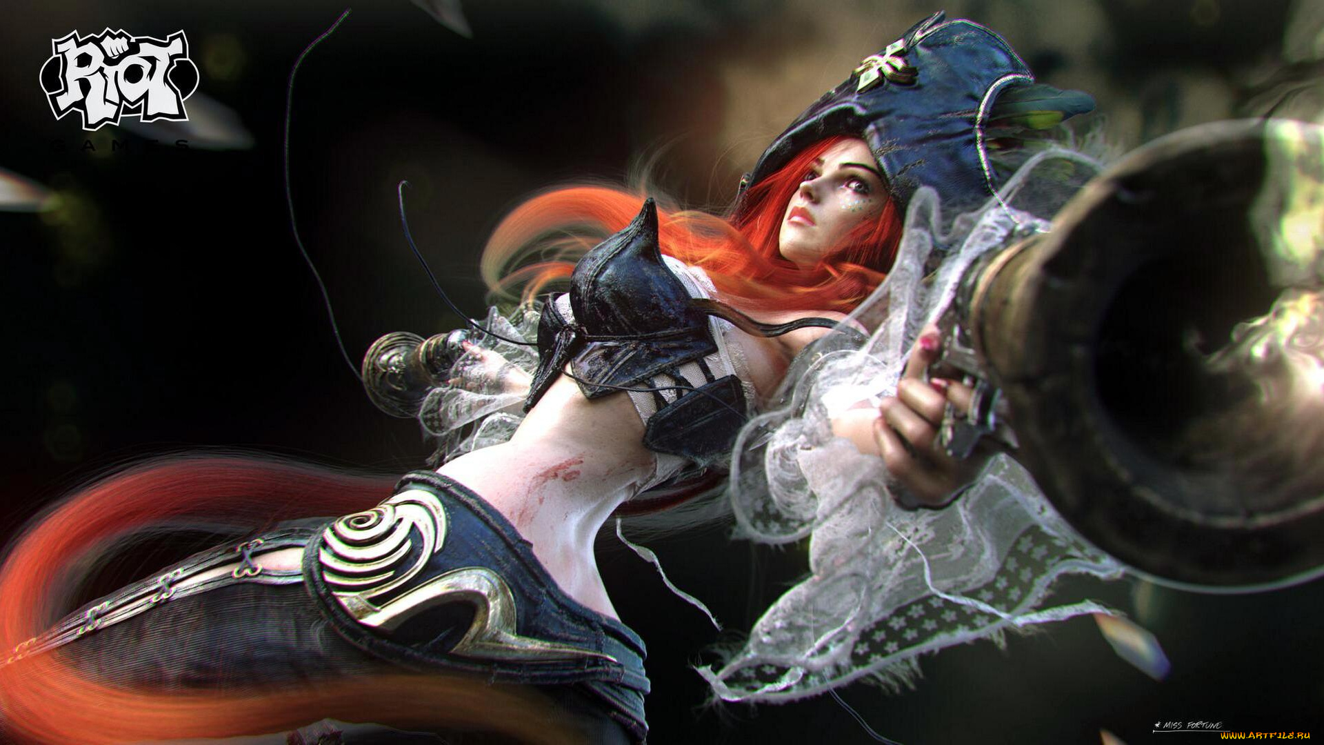 видео, игры, league, of, legends, девушка, шляпа, оружие, miss, fortune