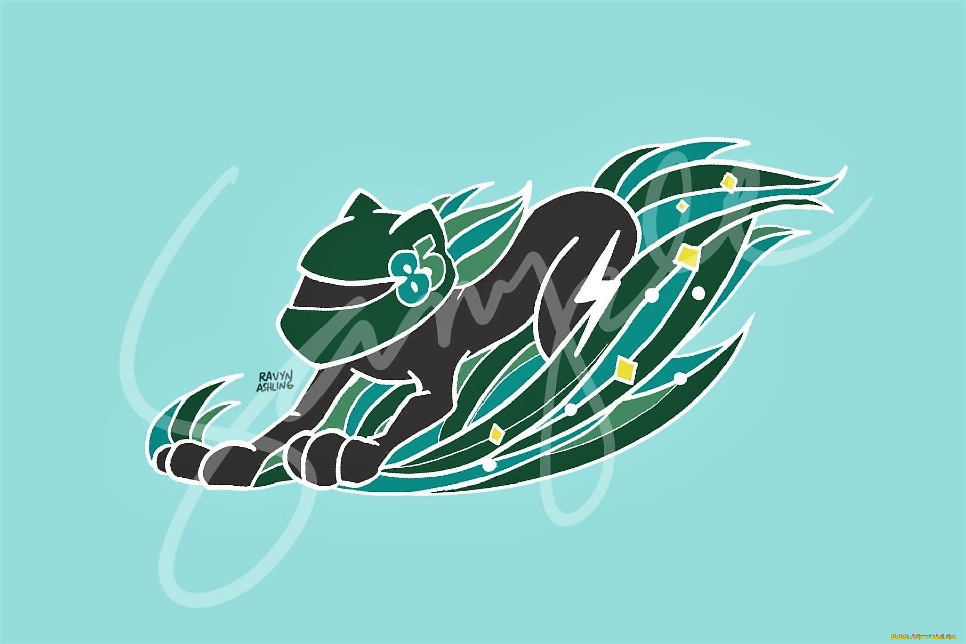 рисованное, минимализм, пантера, шлем