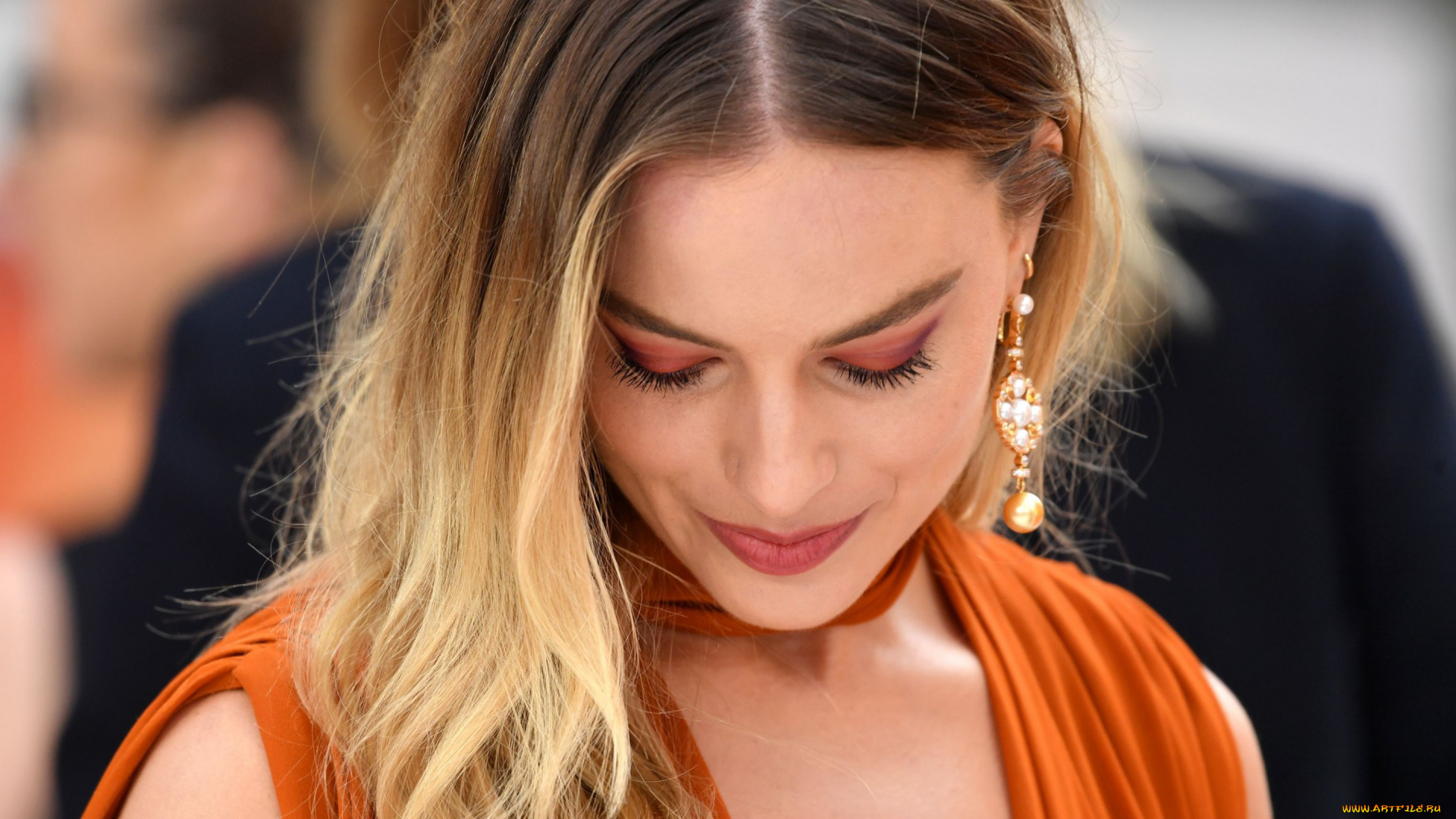 девушки, margot, robbie, закрытые, глаза