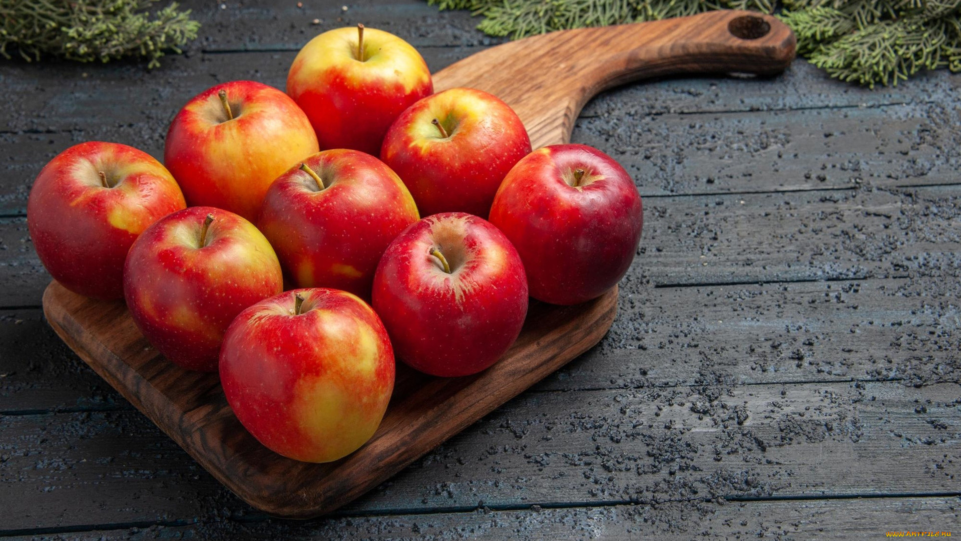 еда, яблоки, краснобокие