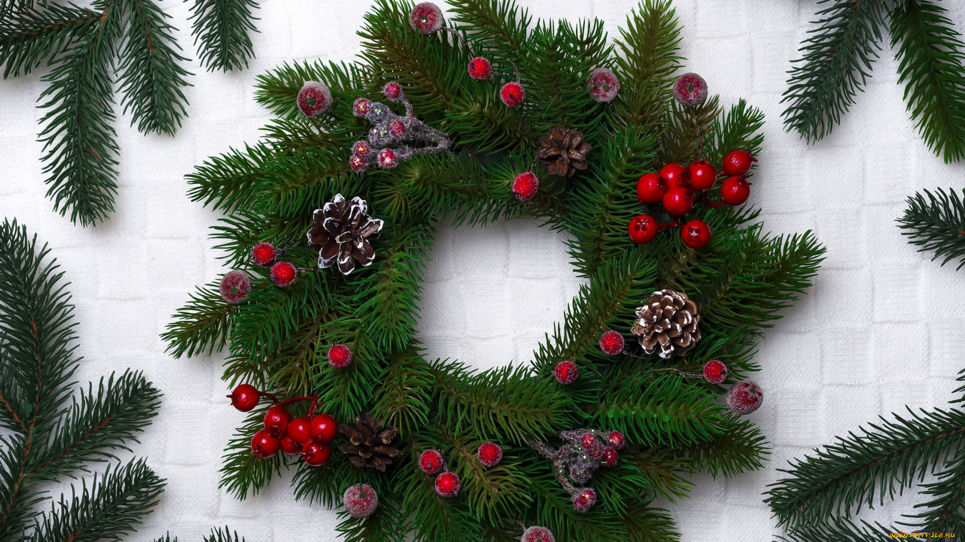 праздничные, украшения, рождественский, венок