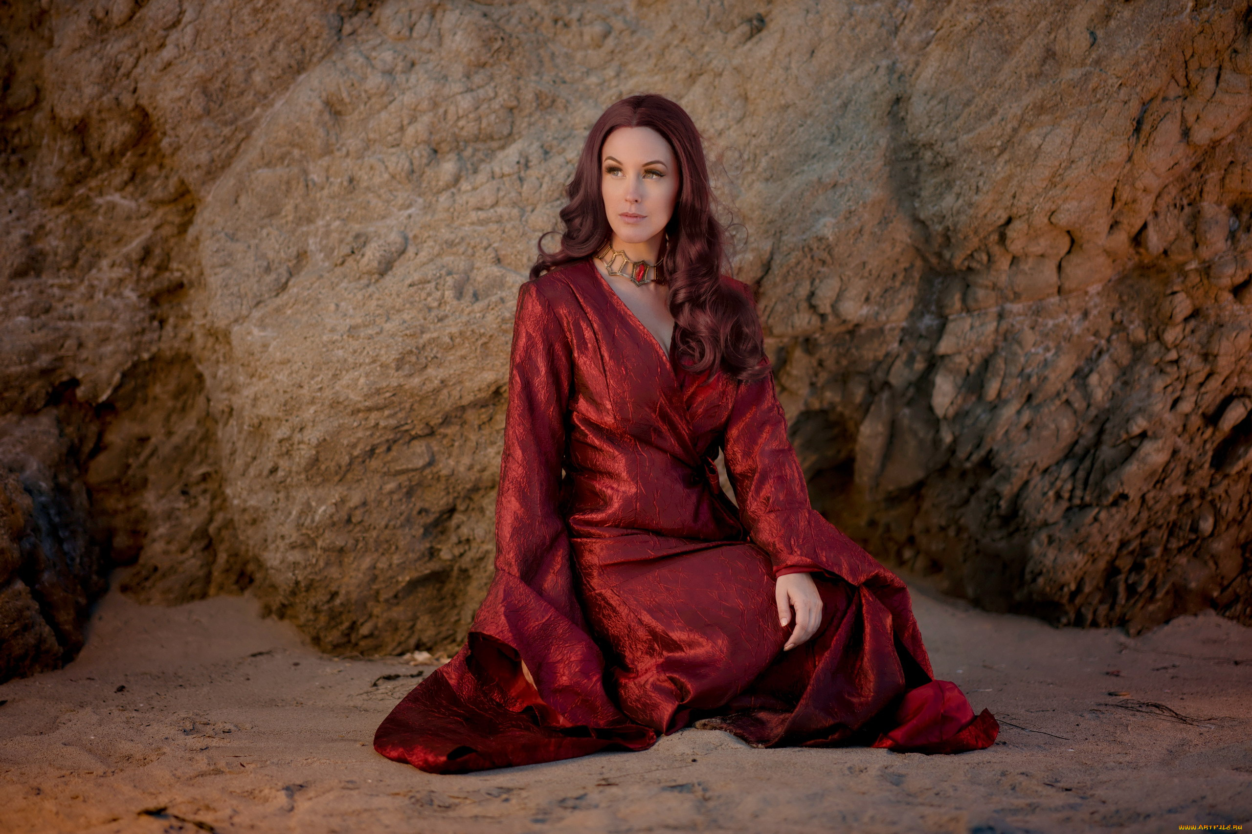 девушки, meg, turney, скалы, поза, локоны, платье