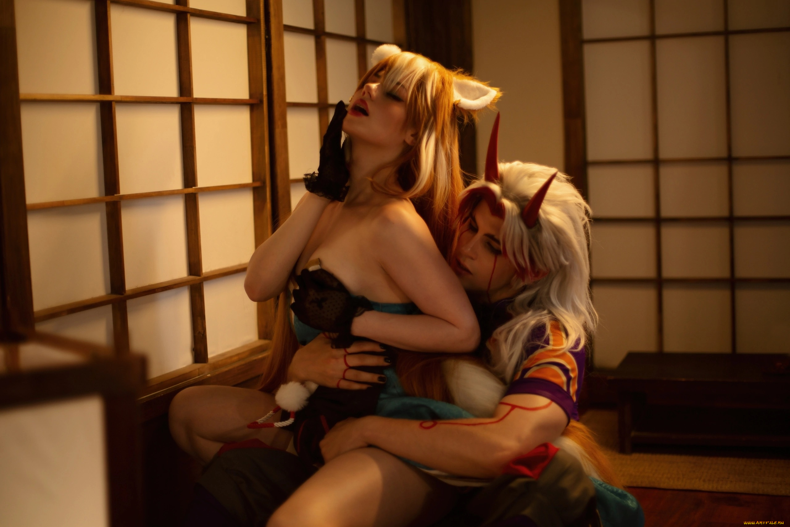 разное, мужчина, женщина, косплей, итто, сара, геншин