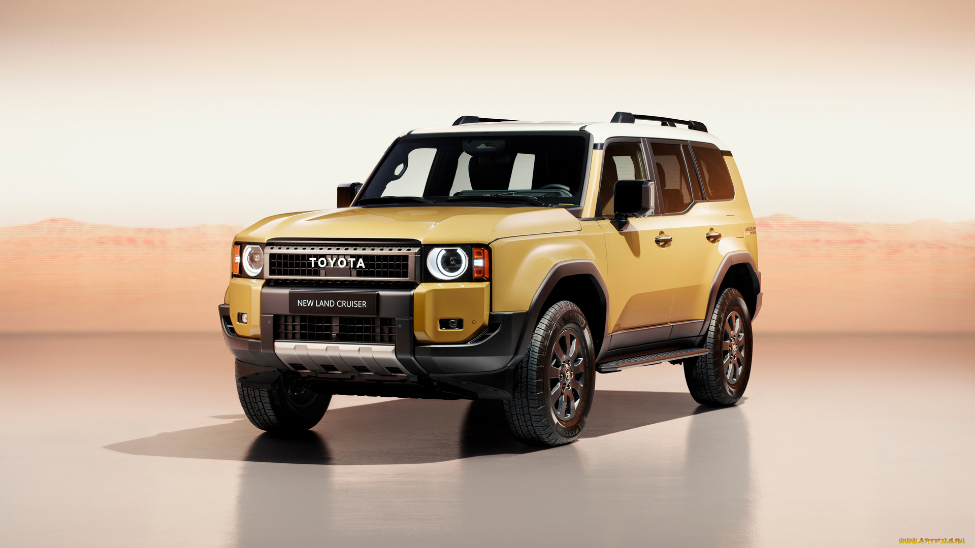 toyota, land, cruiser, first, edition, 2023, автомобили, toyota, land, cruiser, first, edition, желтый, студия, тойота