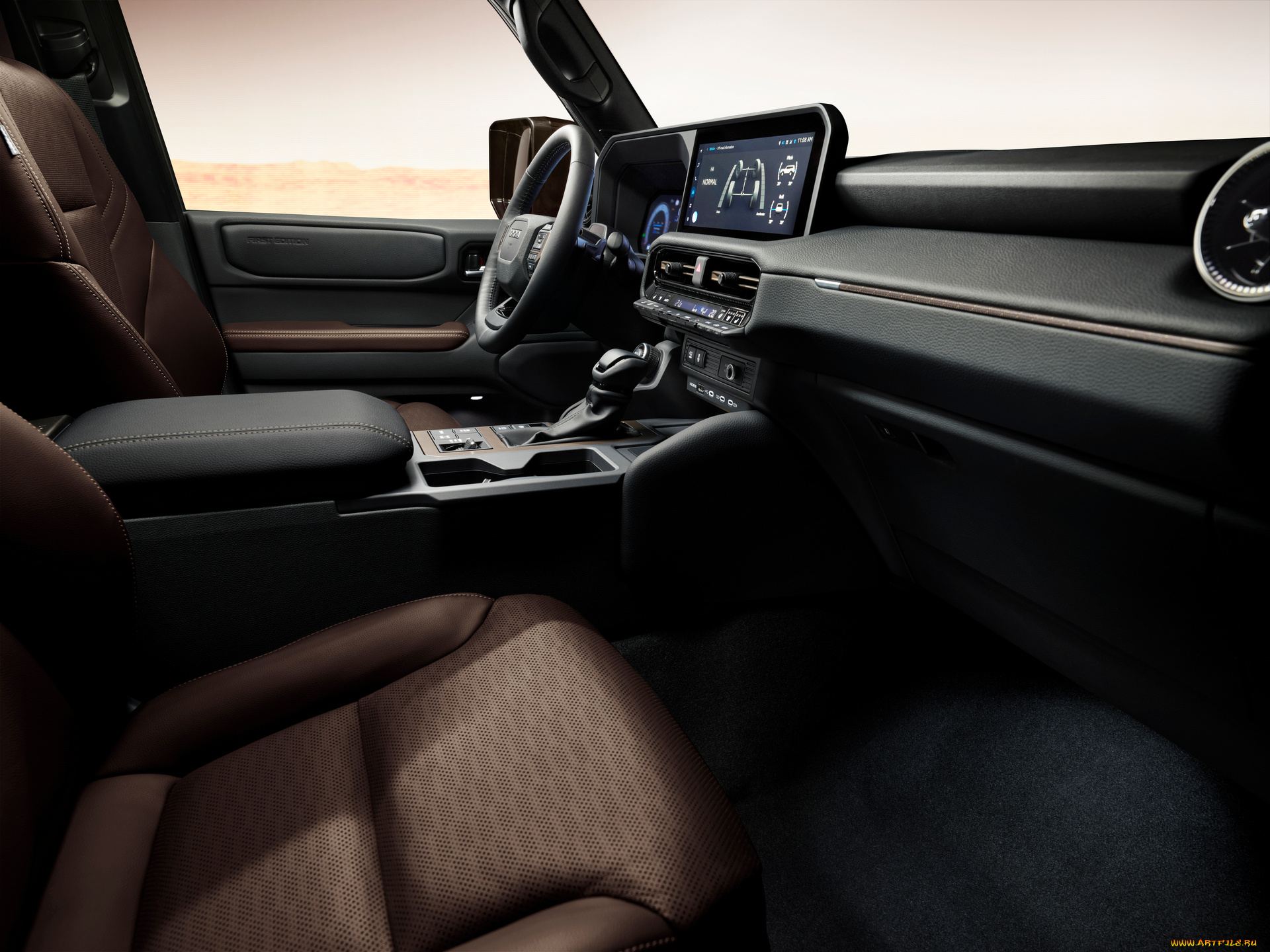 2024, land, cruiser, first, edition, автомобили, интерьеры, land, cruiser, first, edition, салон, водительское, место, торпеда