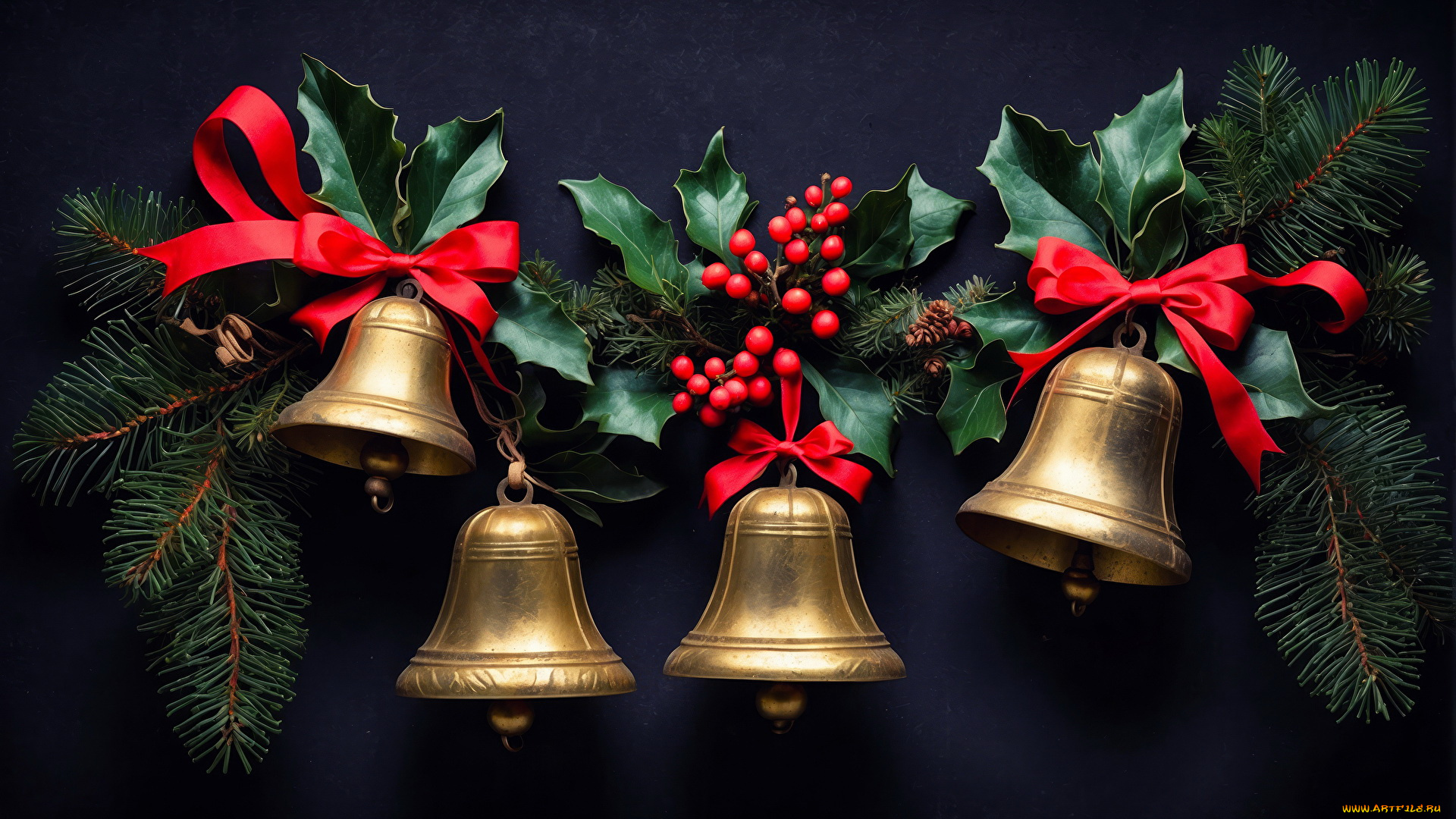 3д, графика, праздники, , holidays, рождество, колокольчики