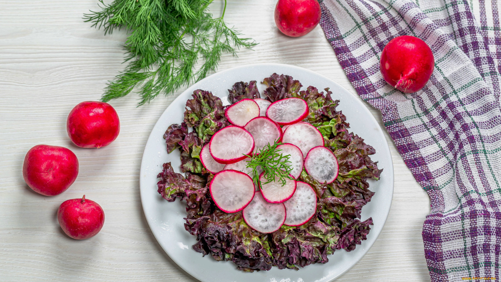 еда, салаты, , закуски, укроп, салат, редис