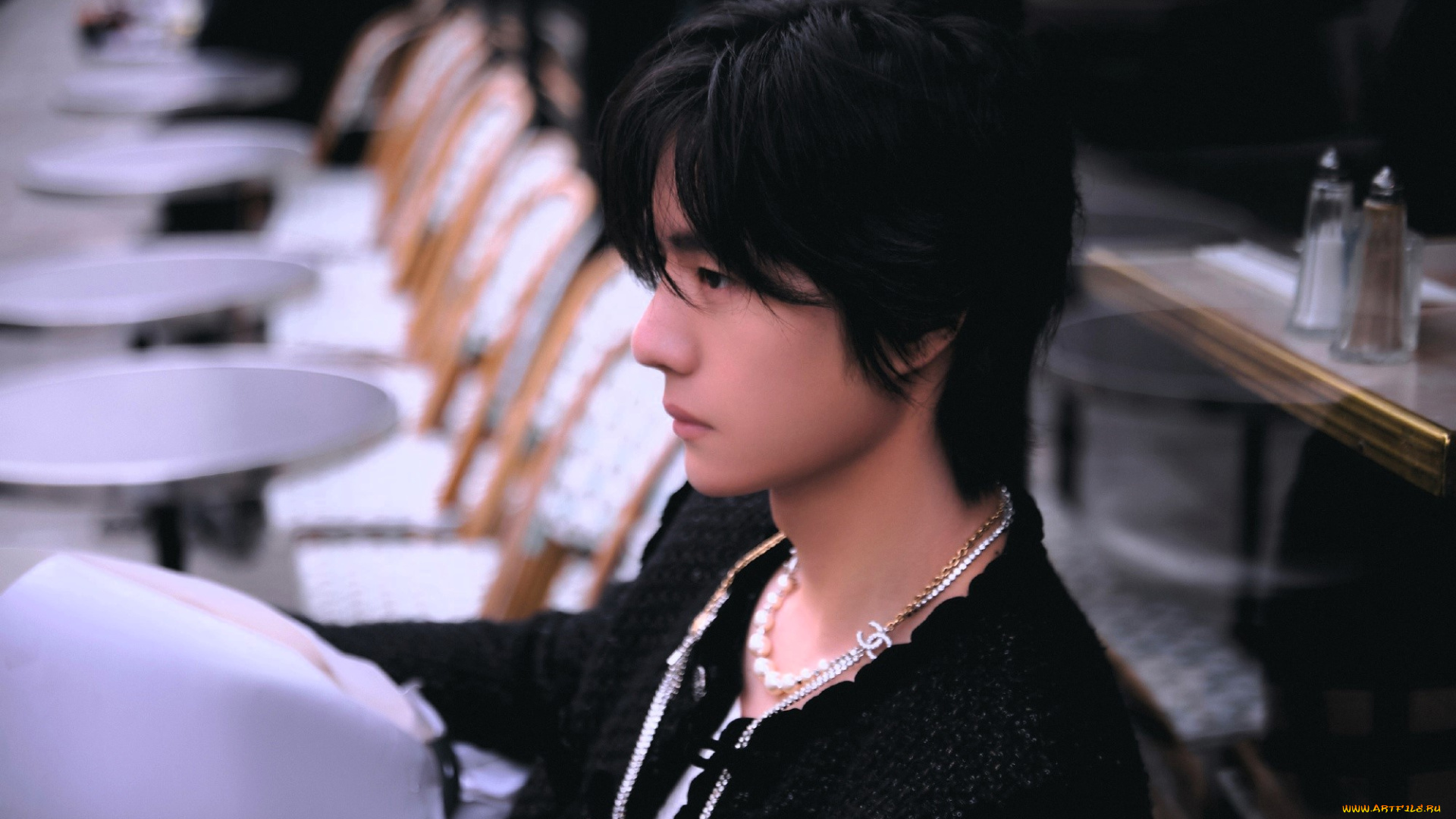 мужчины, wang, yi, bo, актер, профиль, украшения, пиджак, стулья, столы