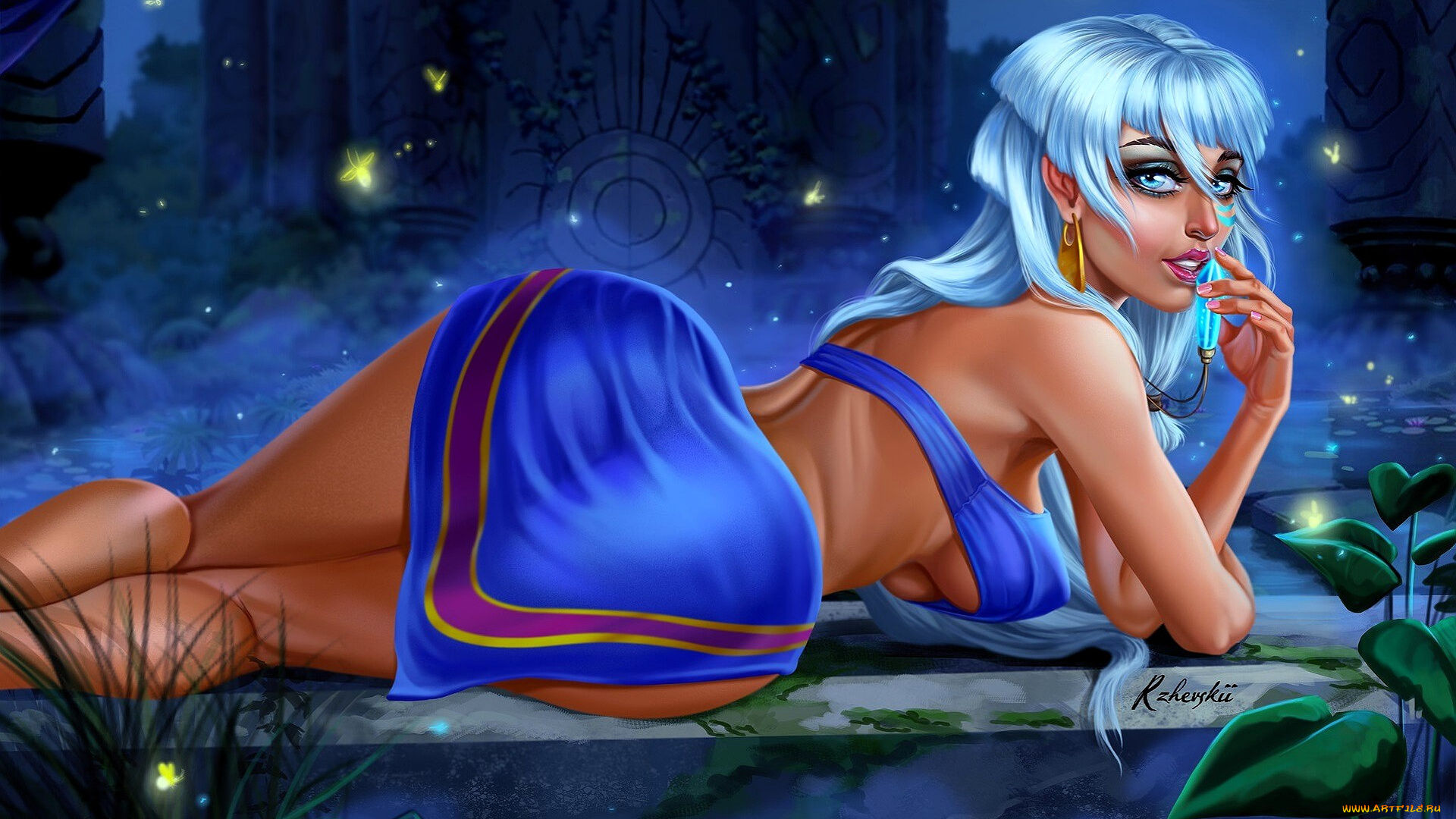 рисованное, кино, , мультфильмы, атлантида, девушка, наряд, кристалл