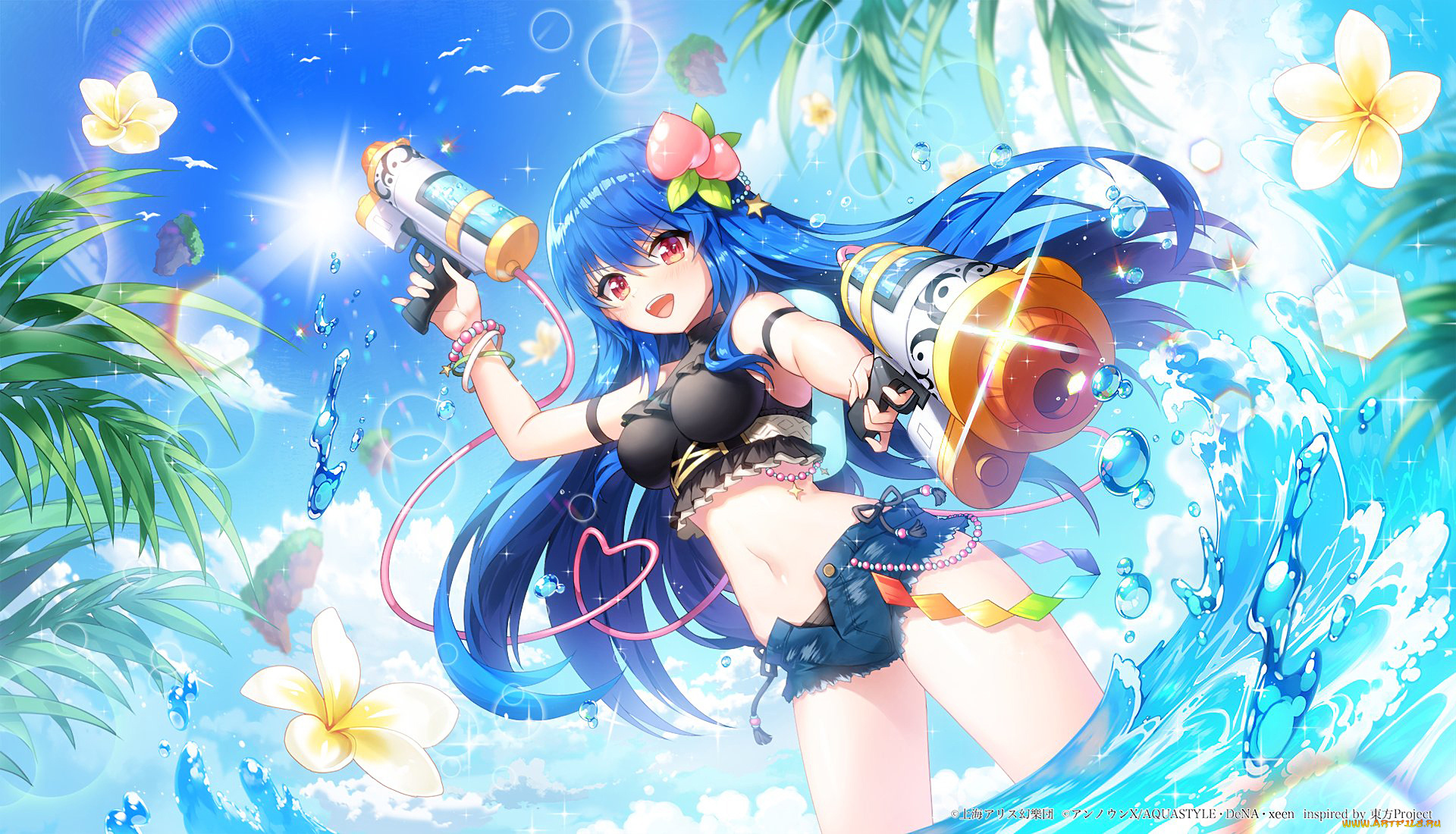 аниме, touhou, любовь, hinanawi, tenshi, женщина, арт, этти