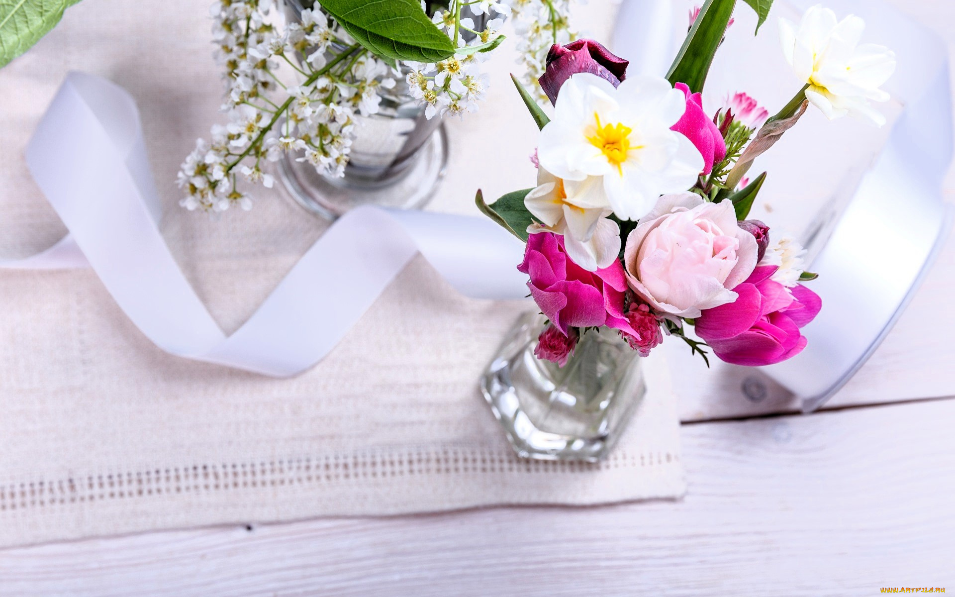 цветы, букеты, , композиции, букет, лента, скатерть