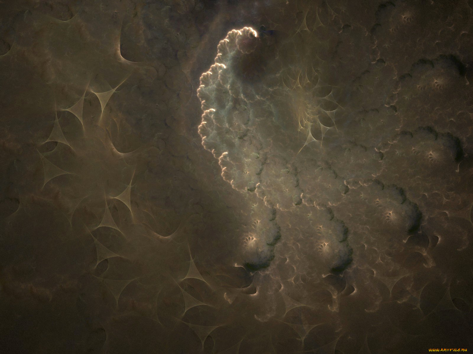 3д, графика, fractal, фракталы, абстракция, цвета, узор, тёмный