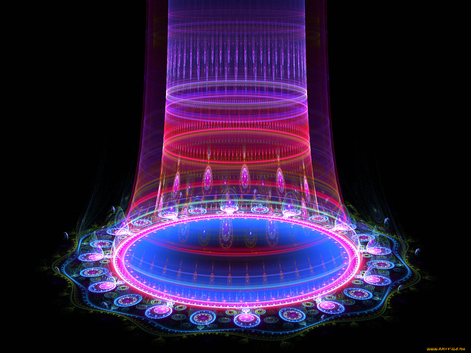 3д, графика, fractal, фракталы, абстракция, цвета, узор, тёмный