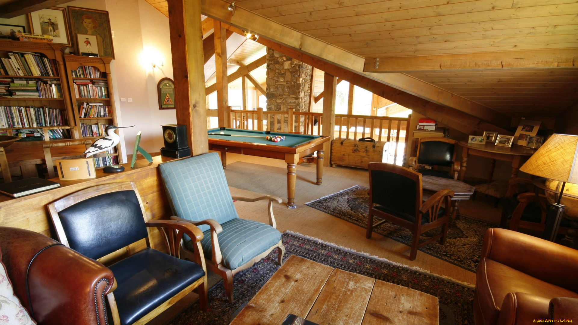 интерьер, бильярдная, бильярд, стул