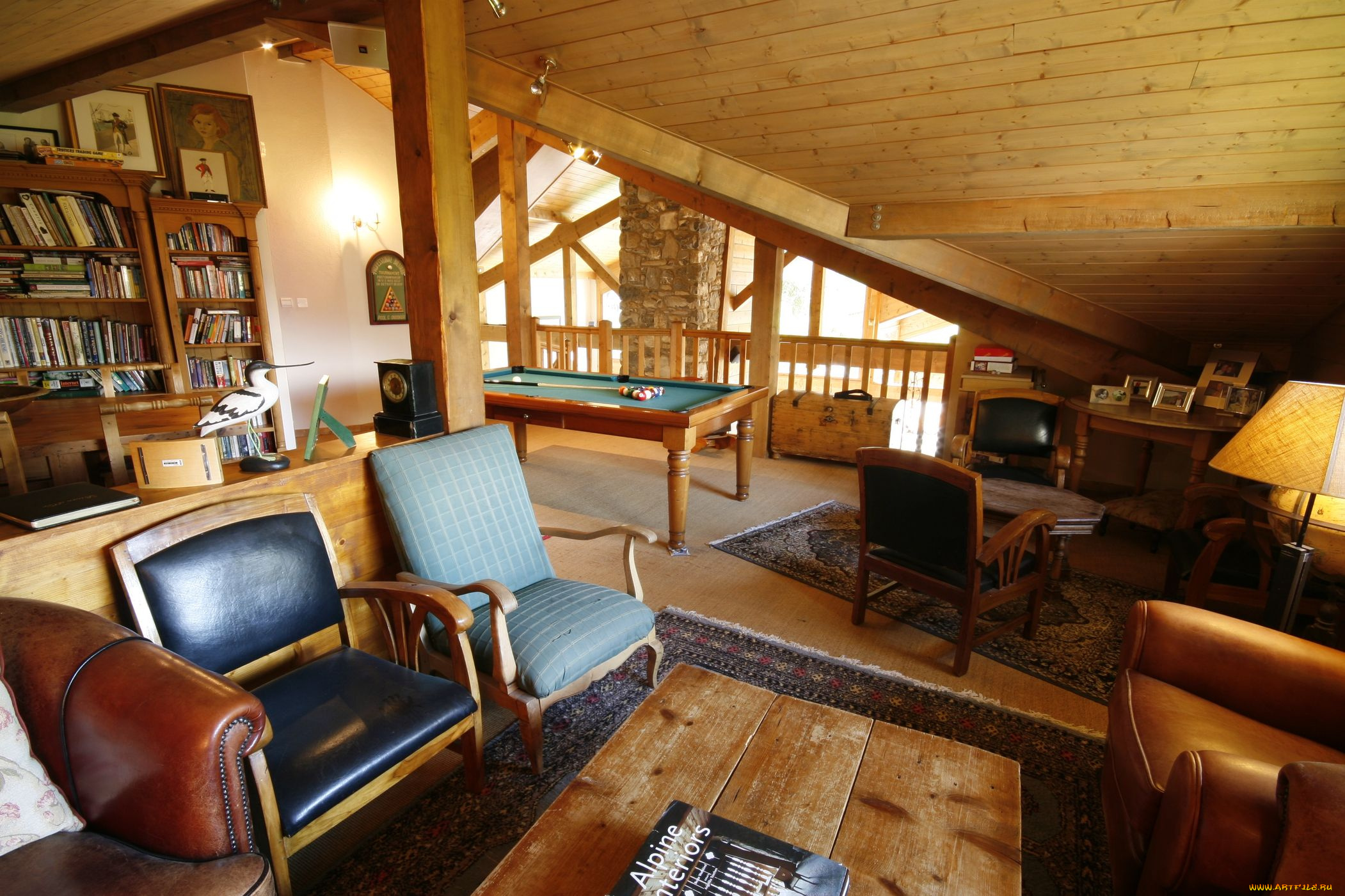 интерьер, бильярдная, бильярд, стул