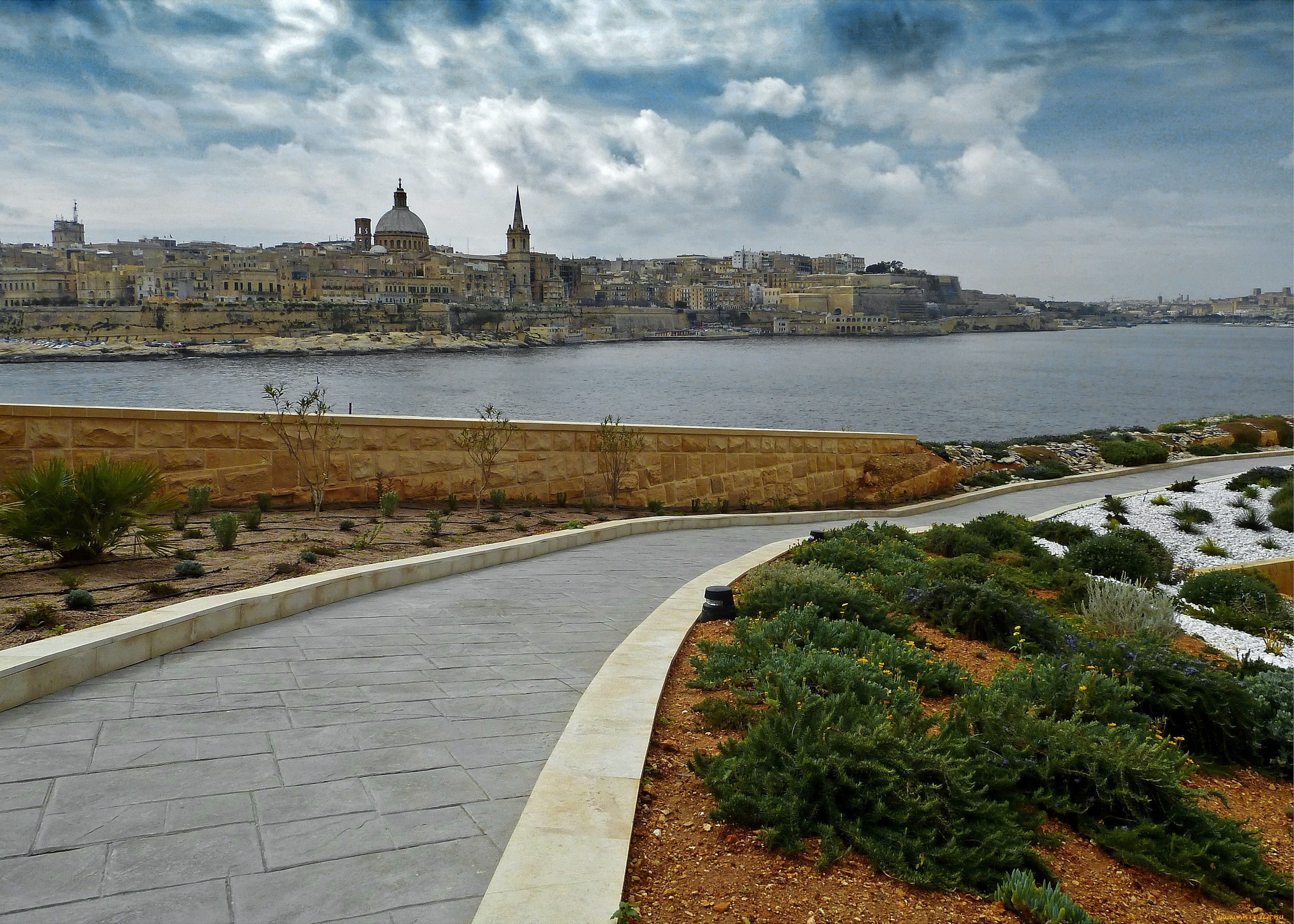 валетта, мальта, города, здания, море, набережная