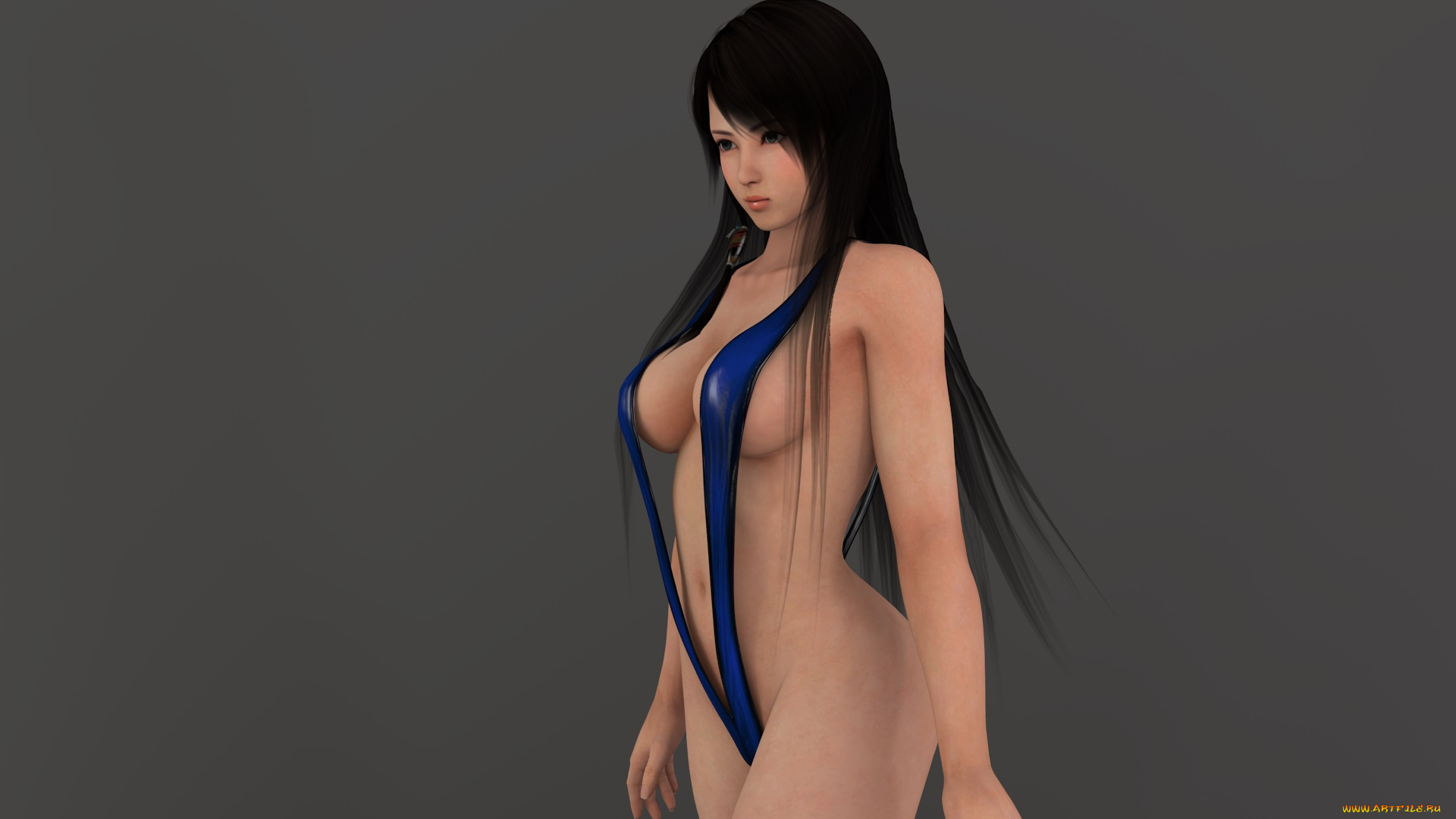 3д, графика, аниме, , anime, девушка, взгляд, фон