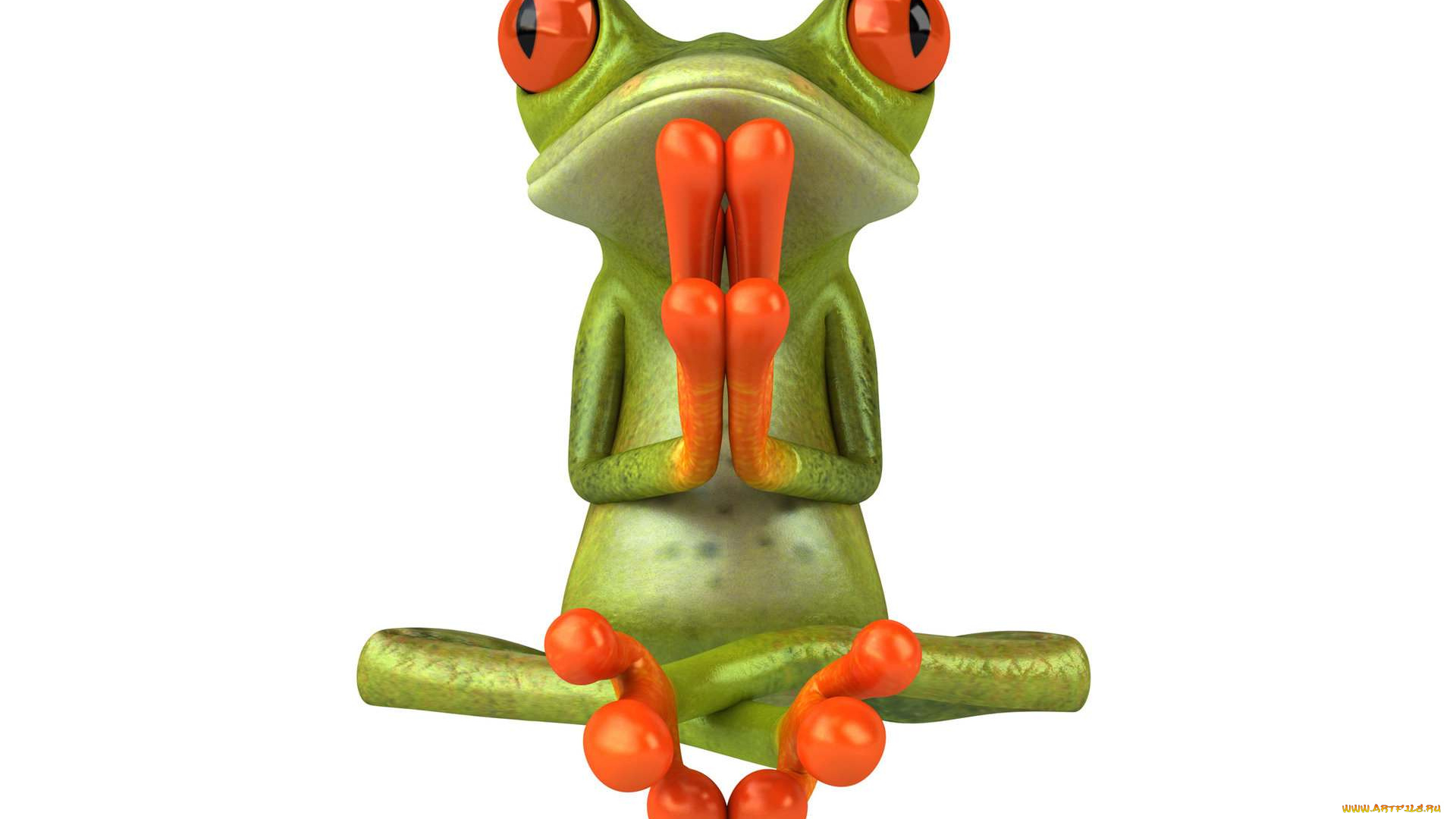 3д, графика, животные, , animals, лягушка, поза, медитация