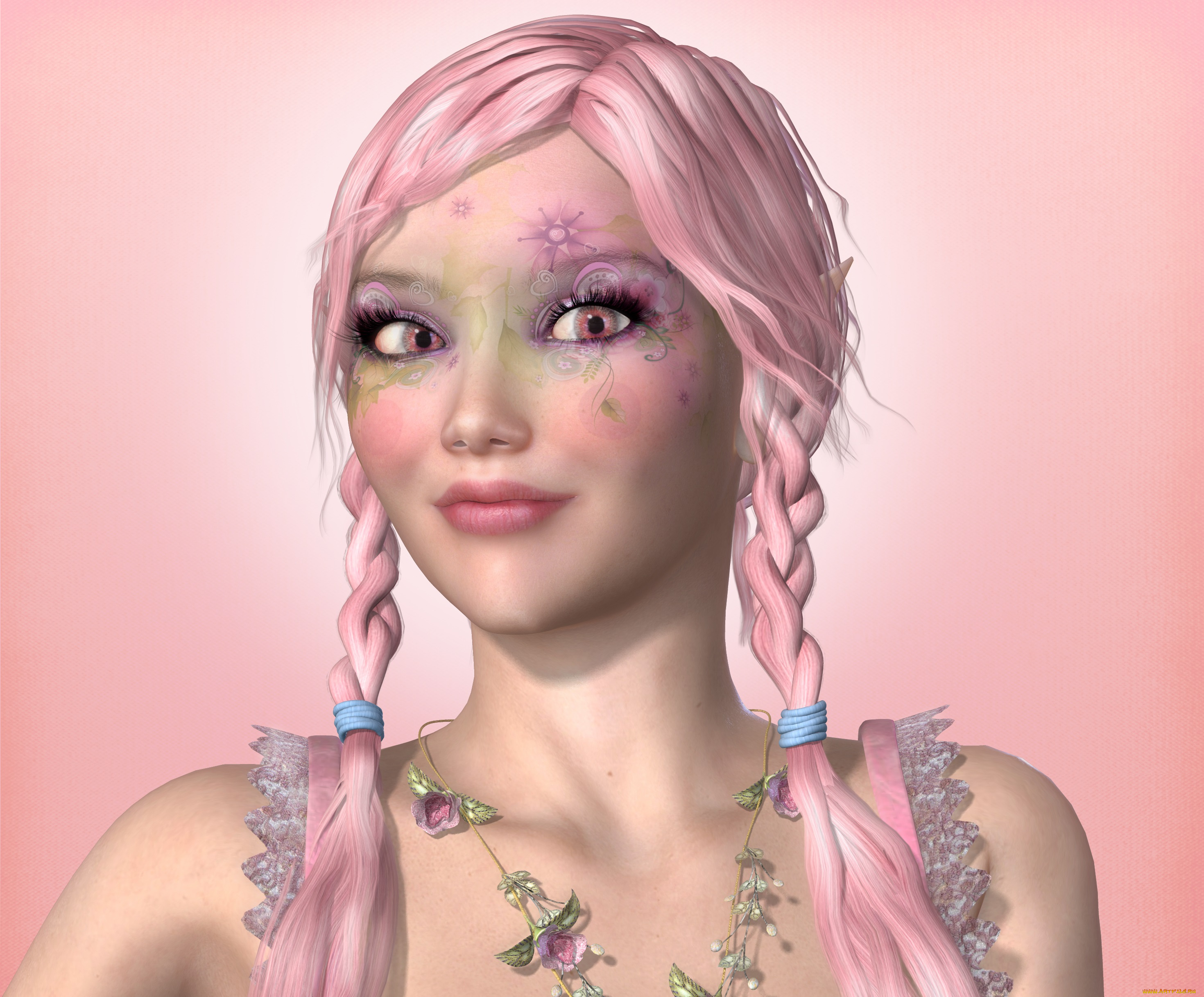 3д, графика, портрет, , portraits, девушка, взгляд, фон