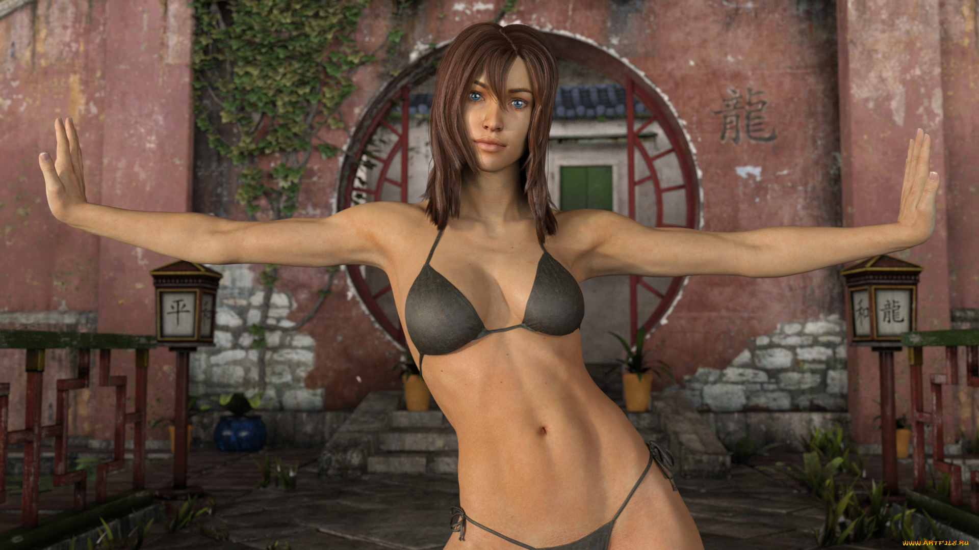 3д, графика, люди, , people, девушка, взгляд, фон