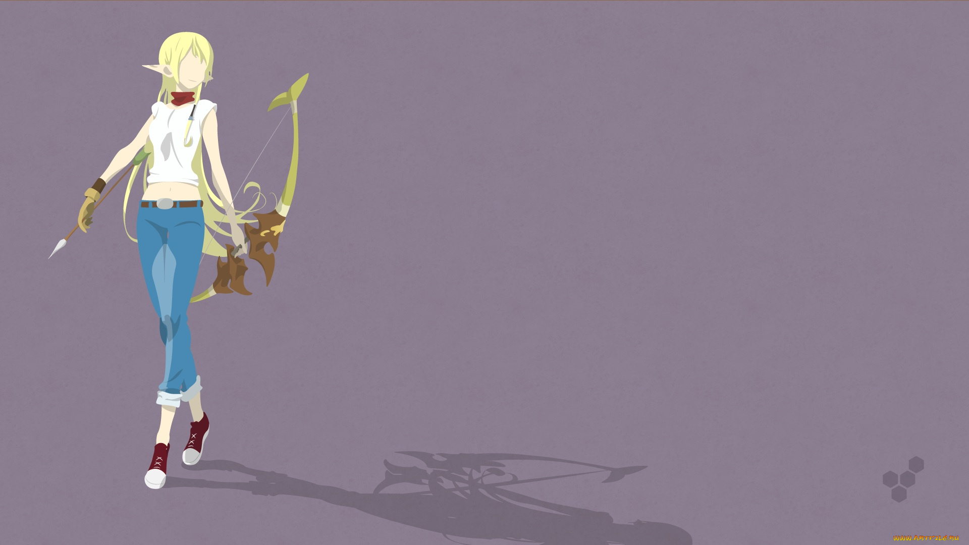 аниме, gate, tuka, luna, marceau, эльф, лук, девушка, вектор, hespen