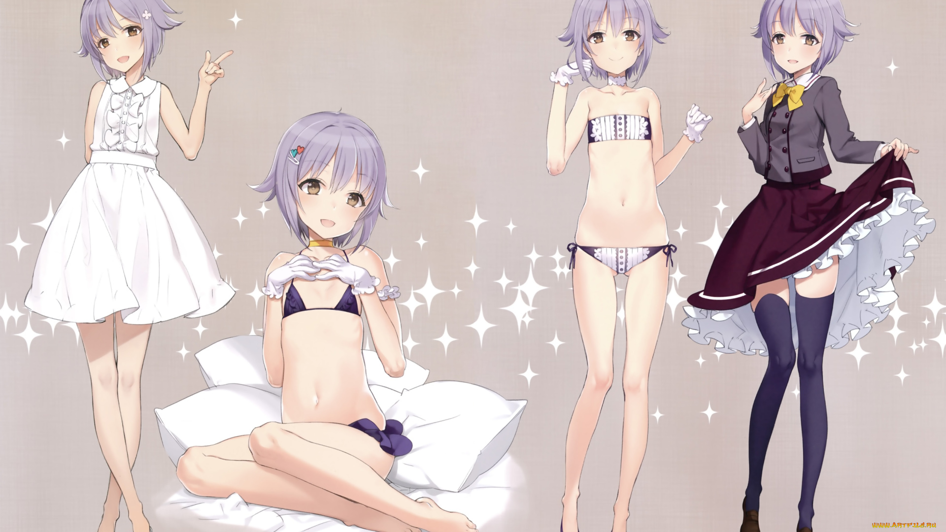 аниме, idolm@ster, girls, cinderella, idolmaster, breasts, bikini, scan, ashito, rin, skirt, swimsui, shibuya, seifuku, shirt, oyari, no, bra, nopan, open, cleavage