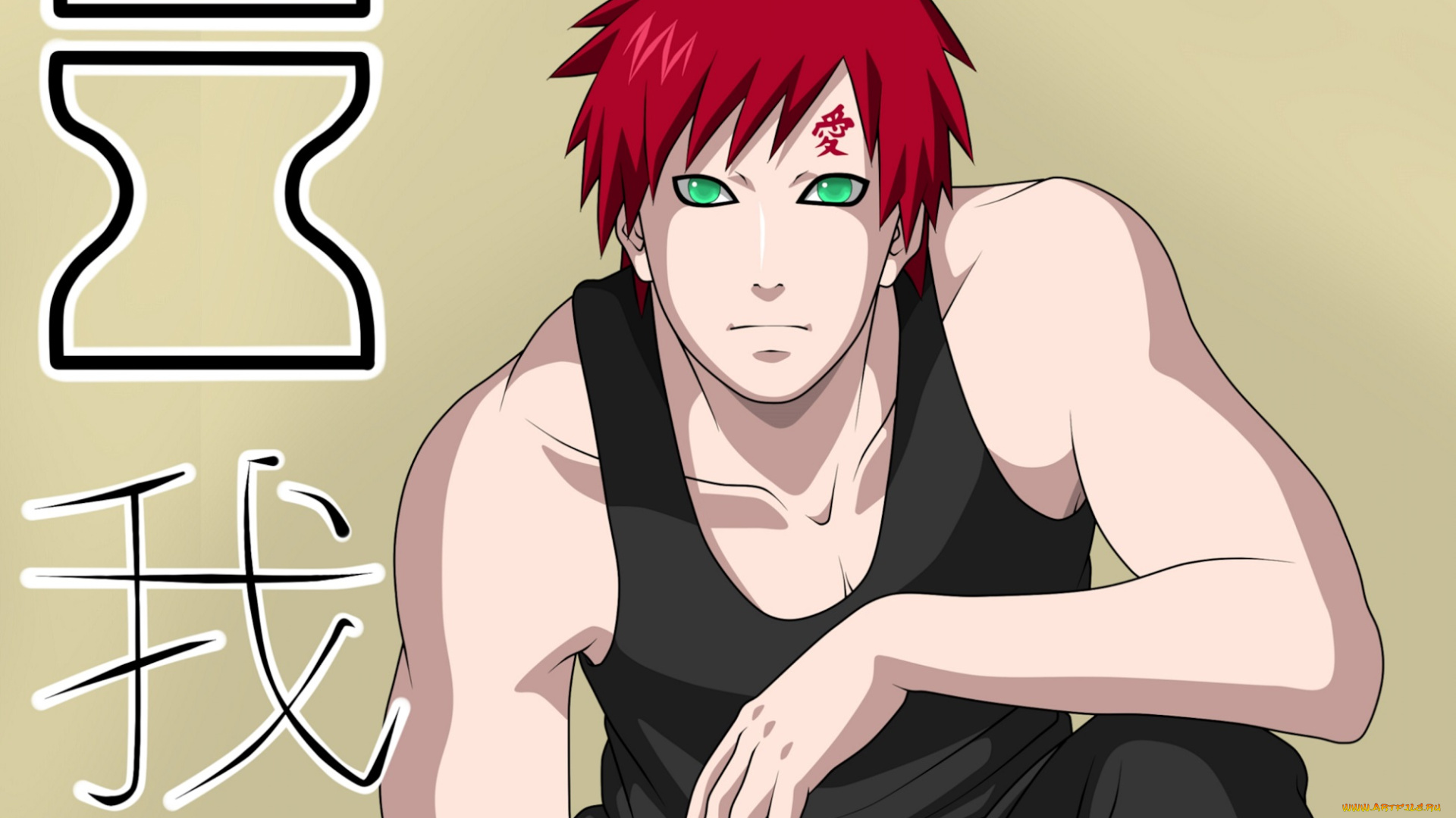 аниме, naruto, парень, арт, гаара, наруто