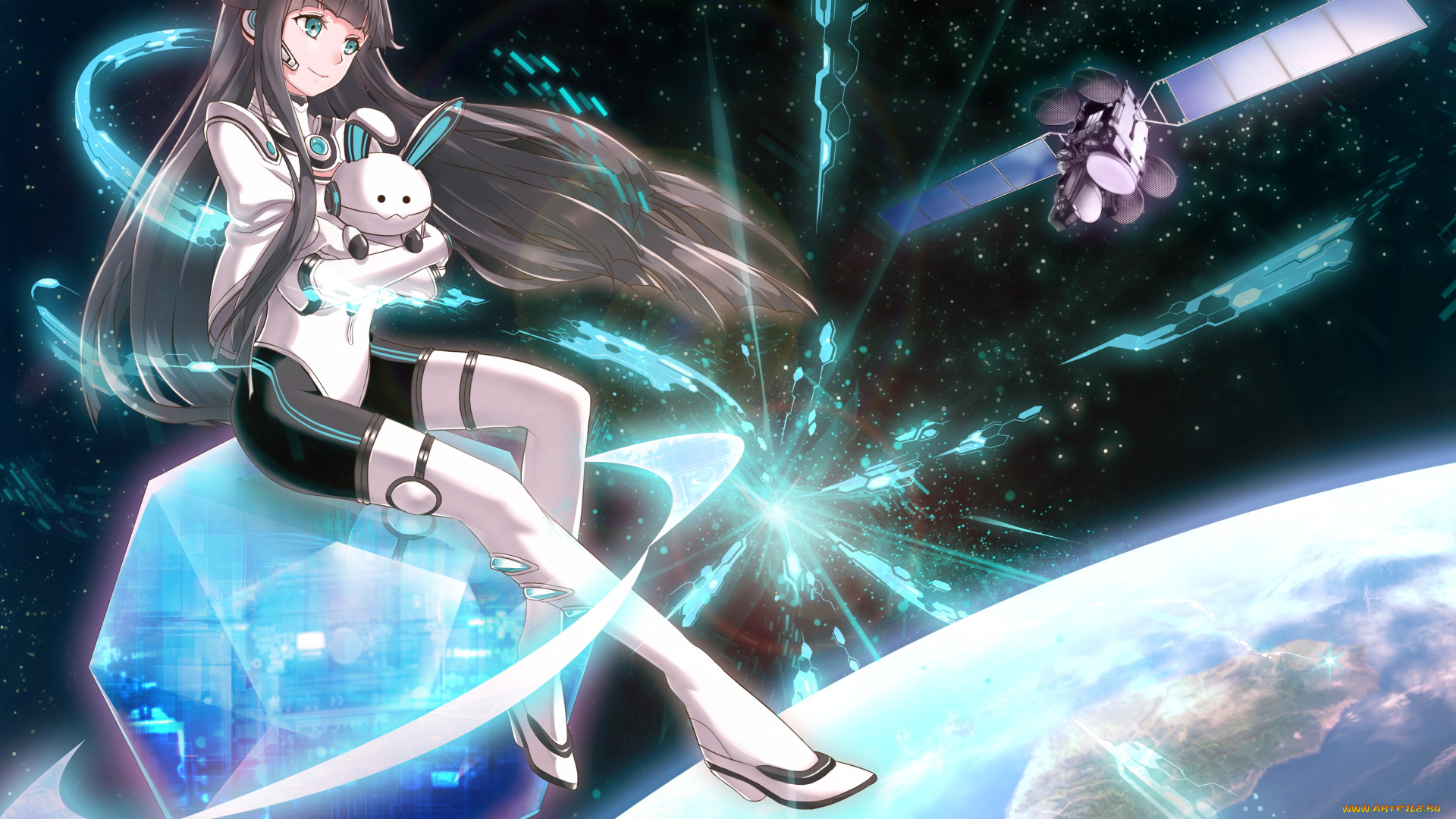 аниме, оружие, , техника, , технологии, tagme, artist, арт, девушка, космос