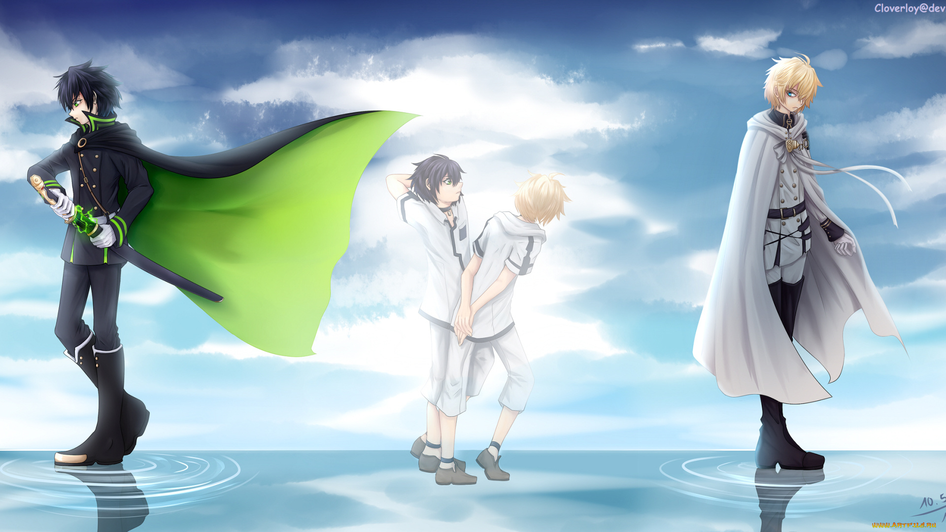 аниме, owari, no, seraph, мальчики, последний, серафим, парни, небо